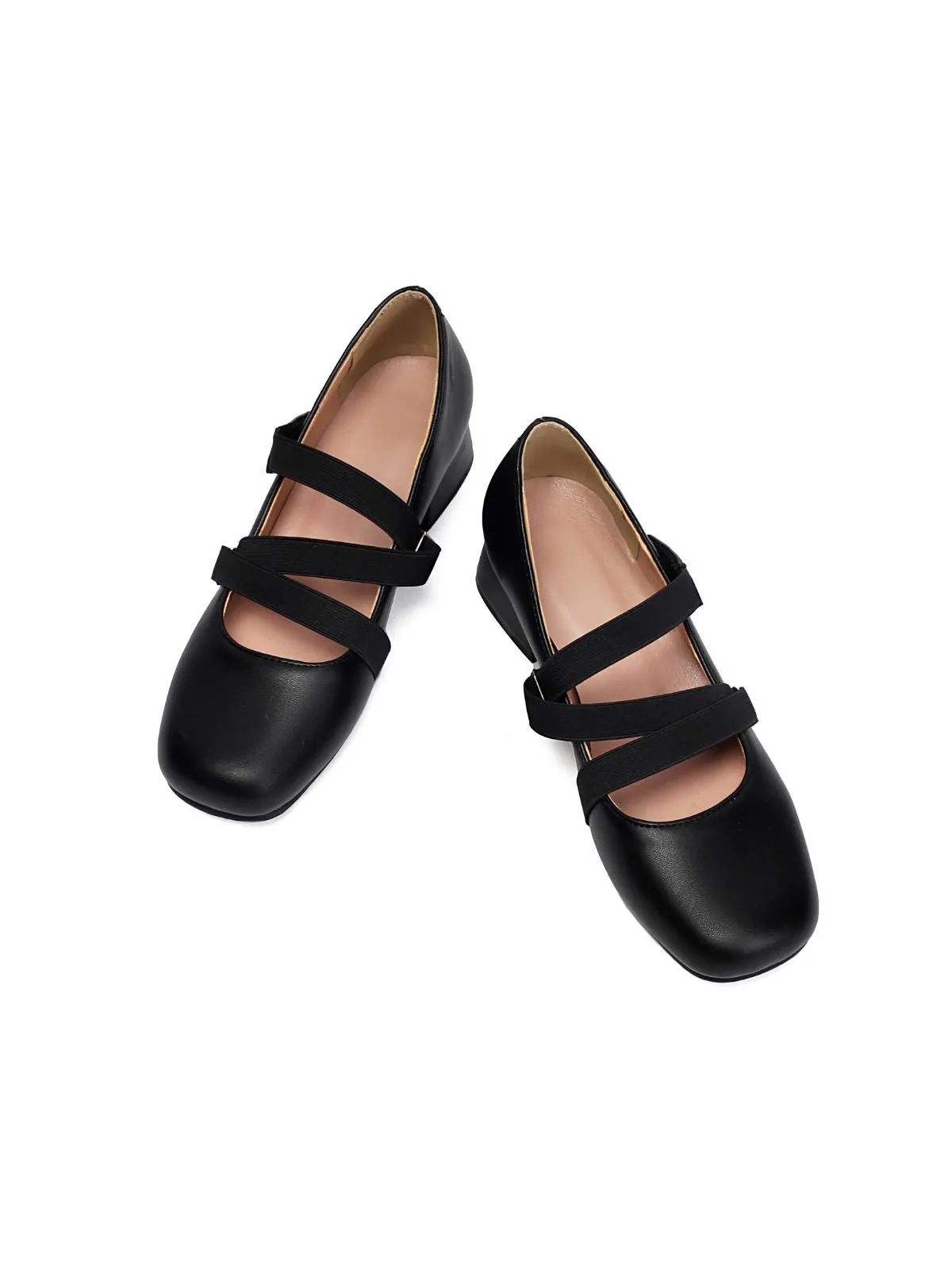 Ballet-Inspired Bungee Leather Chunky Heel Shoes sold by Retro Stage product image thumbnail 4