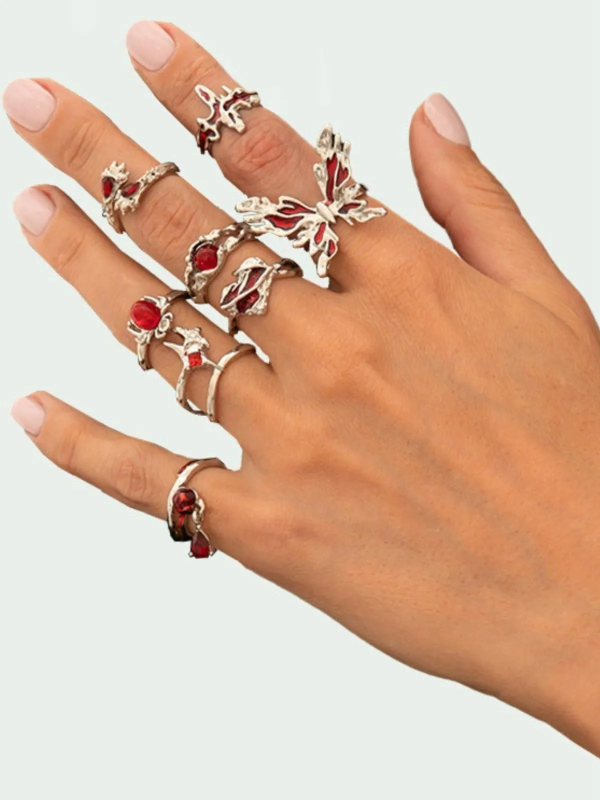 Deep Red Halloween Pearl Ring Set sold by Retro Stage product image thumbnail 2
