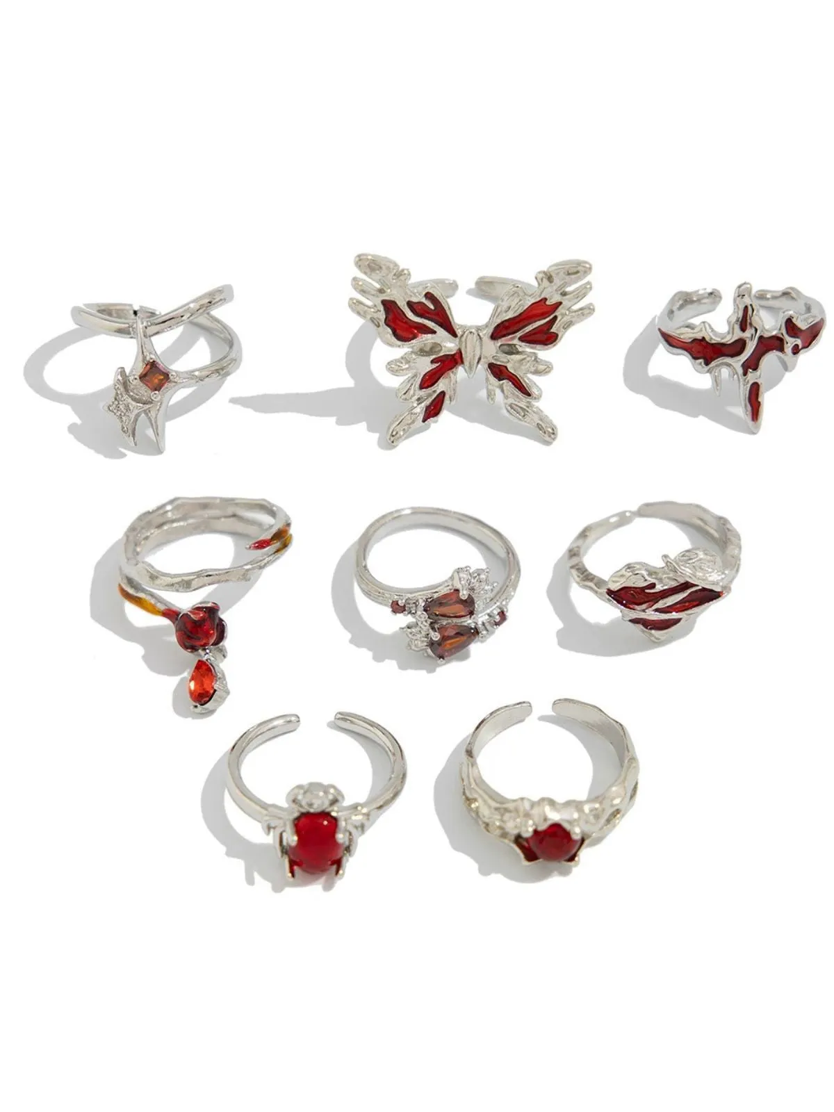Deep Red Halloween Pearl Ring Set sold by Retro Stage