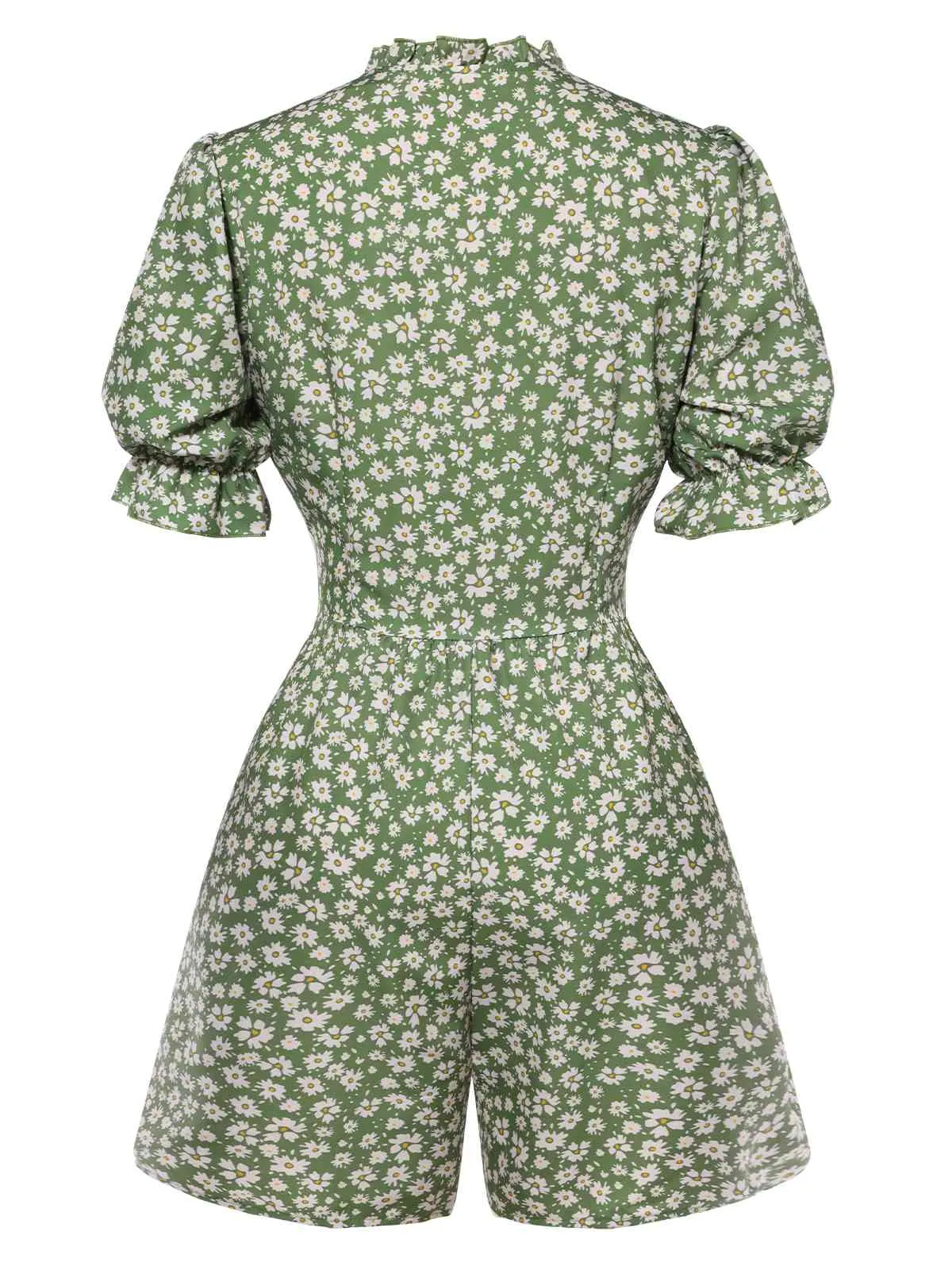 1940s Daisy Pleats Collar Puff Sleeves Romper sold by Retro Stage product image thumbnail 2