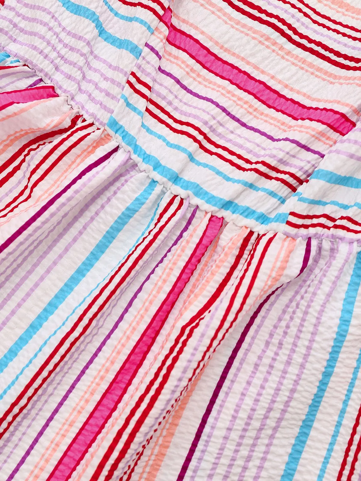 Pink 1940s Rainbow Striped Tube Dress sold by Retro Stage product image thumbnail 4