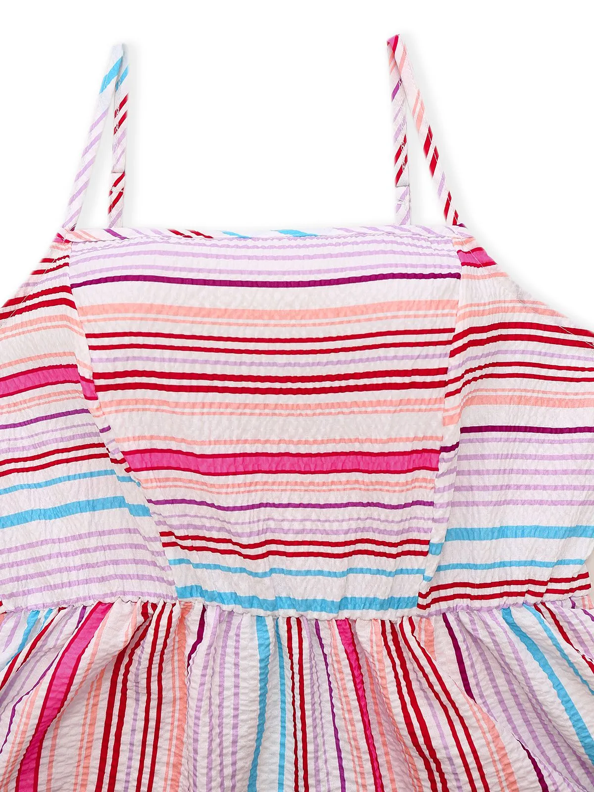 Pink 1940s Rainbow Striped Tube Dress sold by Retro Stage product image thumbnail 3