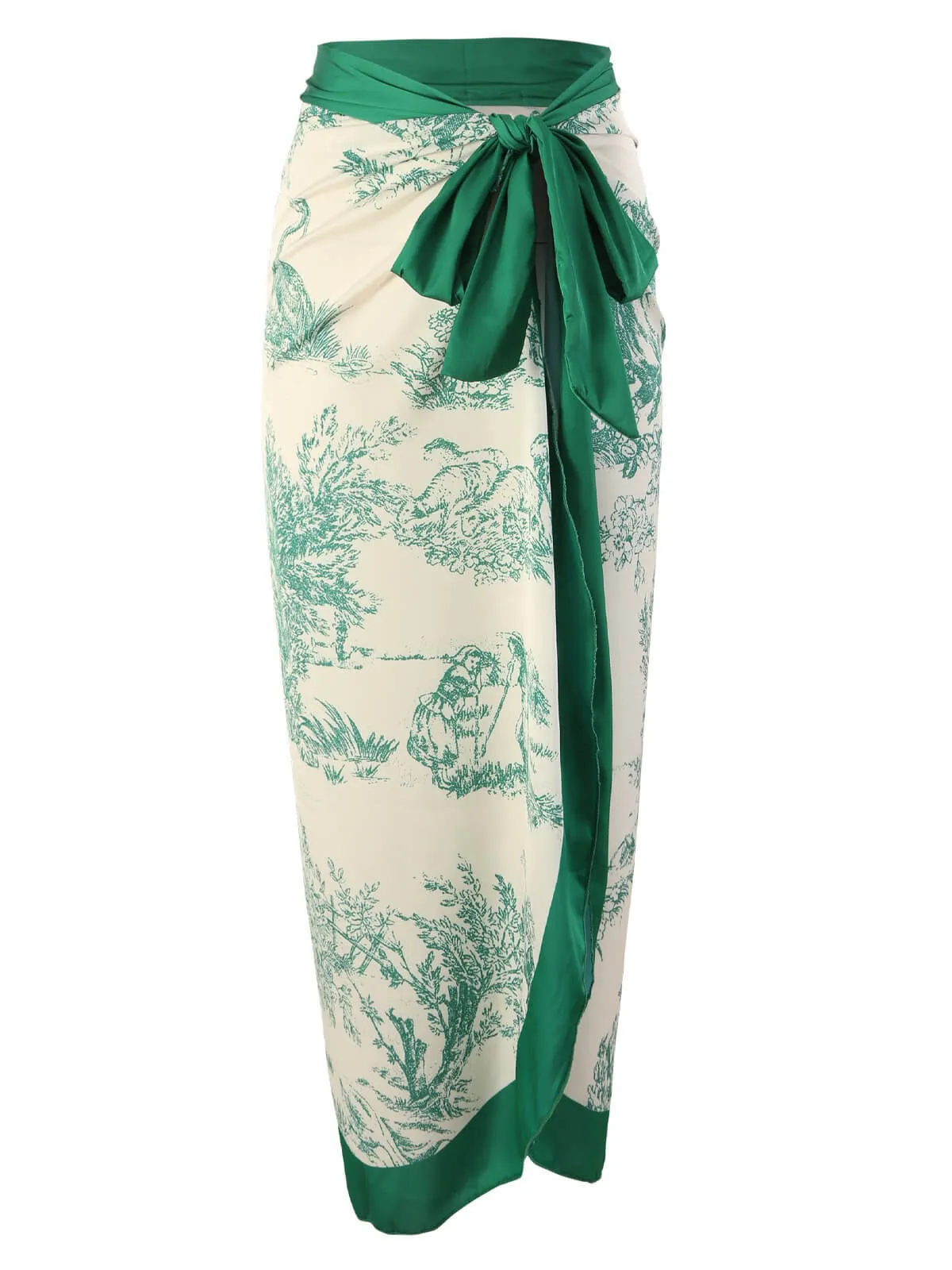 Blue 1960s Ink Floral Patchwork Tie-Up Cover-Up sold by Retro Stage product image thumbnail 5