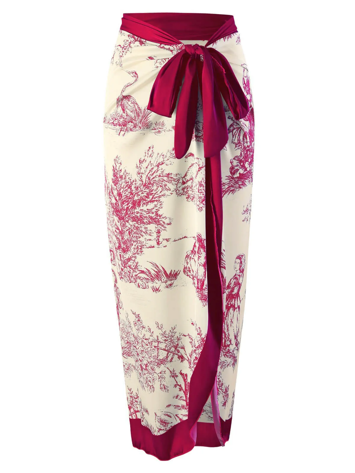 Blue 1960s Ink Floral Patchwork Tie-Up Cover-Up sold by Retro Stage product image thumbnail 3