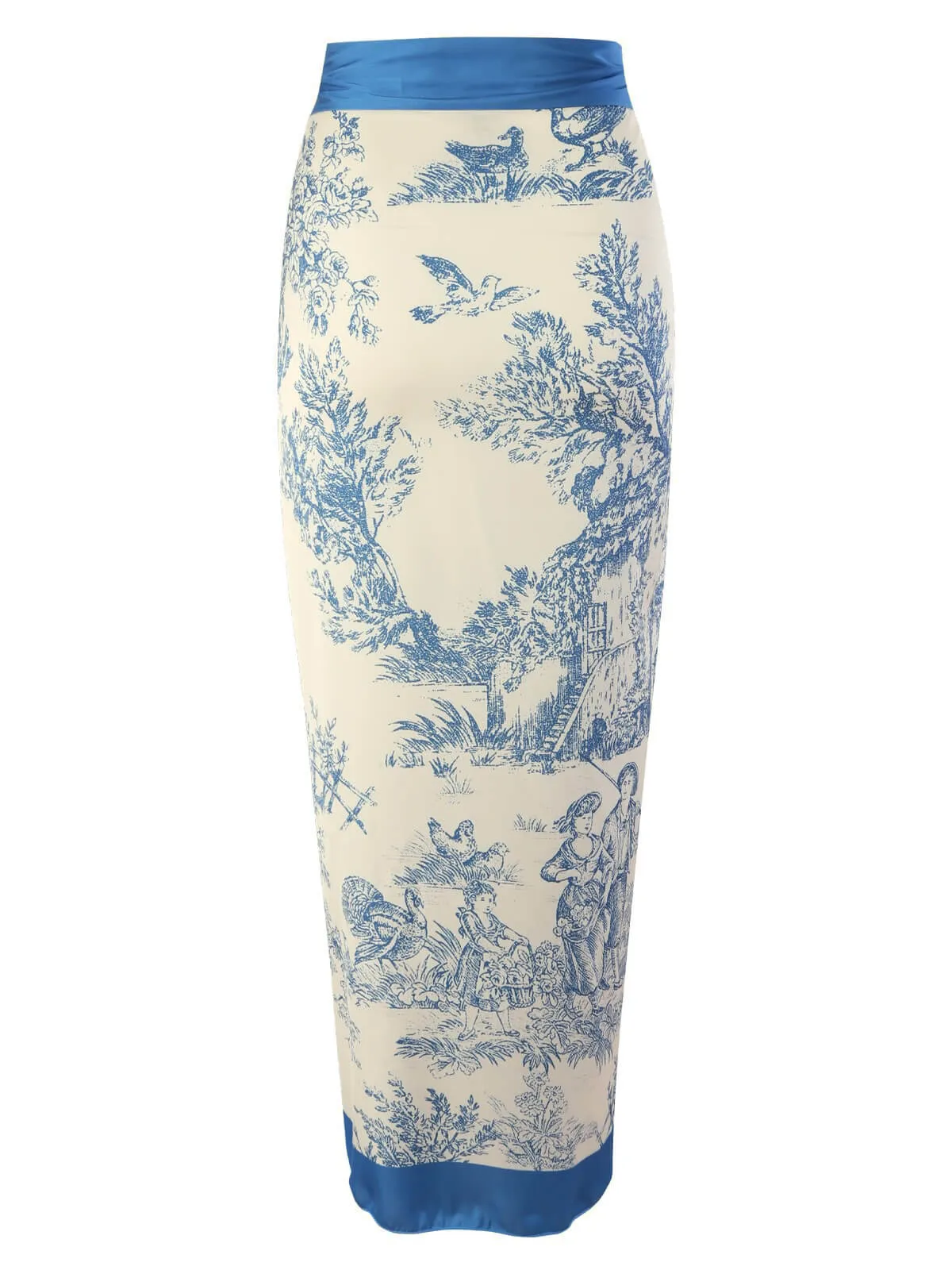 Blue 1960s Ink Floral Patchwork Tie-Up Cover-Up sold by Retro Stage product image thumbnail 2