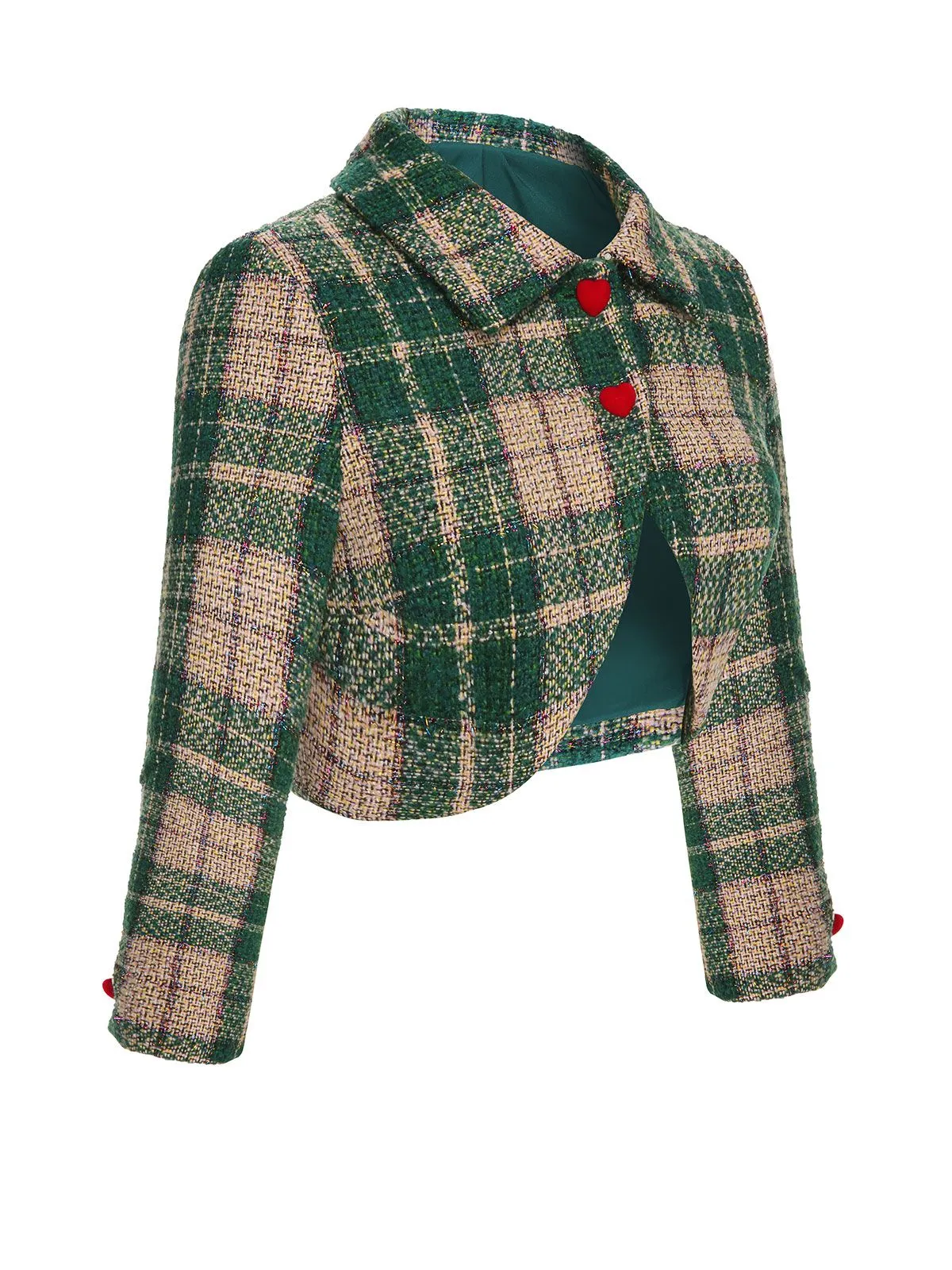 Green 1950s Lapel Scottish Plaid Jacket sold by Retro Stage product image thumbnail 4