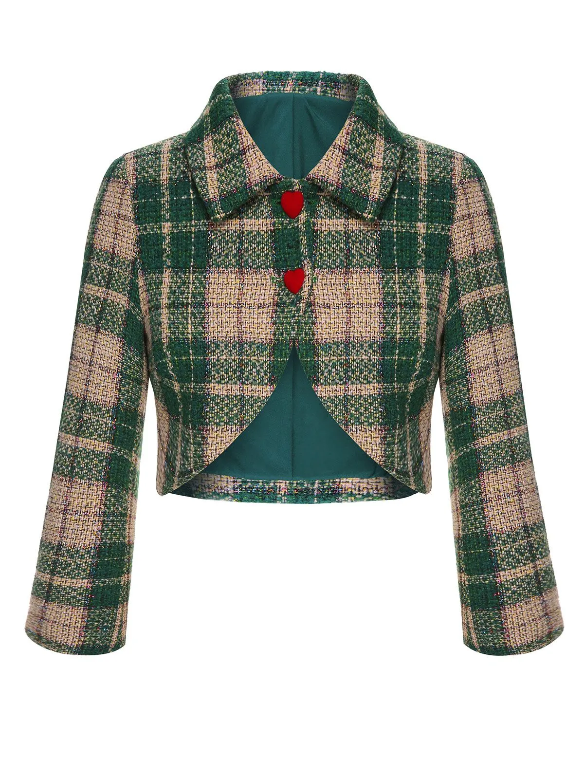 Green 1950s Lapel Scottish Plaid Jacket sold by Retro Stage product image thumbnail 3