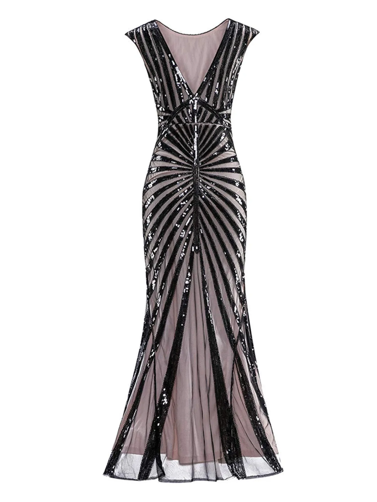 1920s Sequin Art Deco Maxi Dress sold by Retro Stage product image thumbnail 2