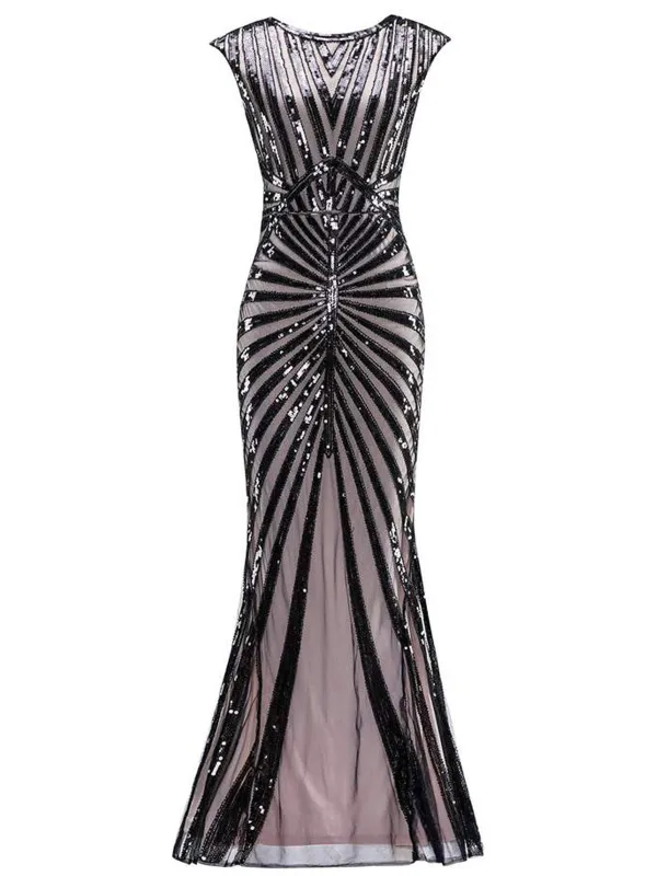 1920s Sequin Art Deco Maxi Dress sold by Retro Stage