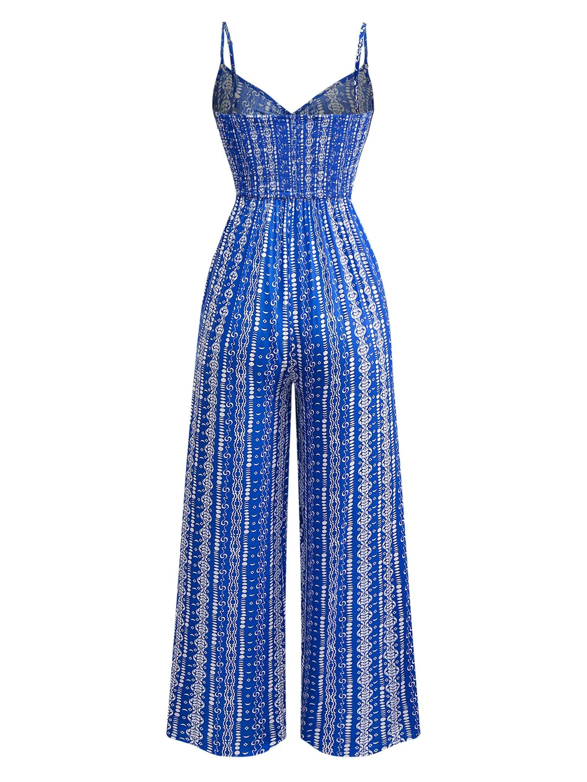 Blue 1970s Boho Style Suspender Jumpsuit sold by Retro Stage product image thumbnail 2