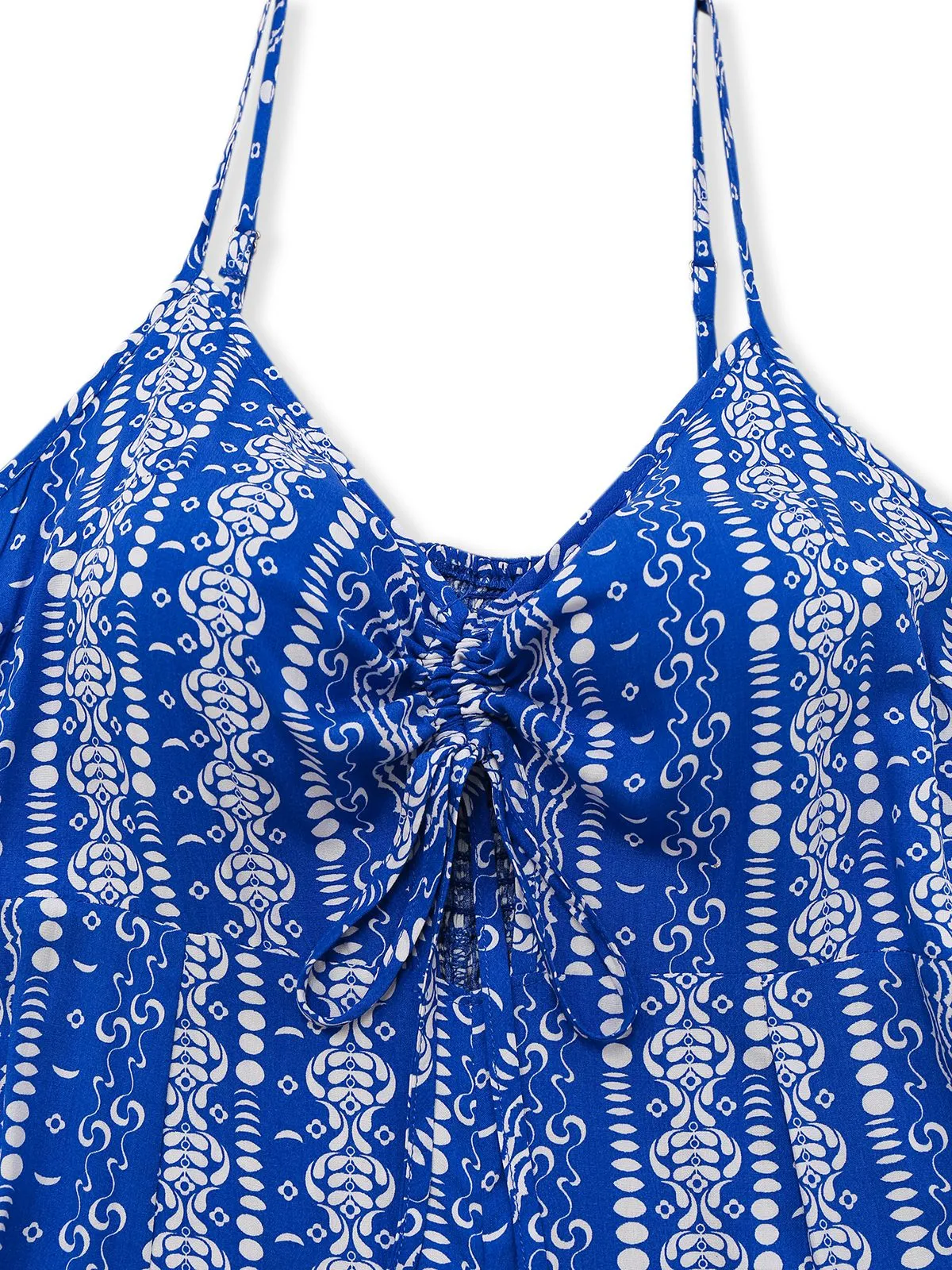 Blue 1970s Boho Style Suspender Jumpsuit sold by Retro Stage product image thumbnail 3