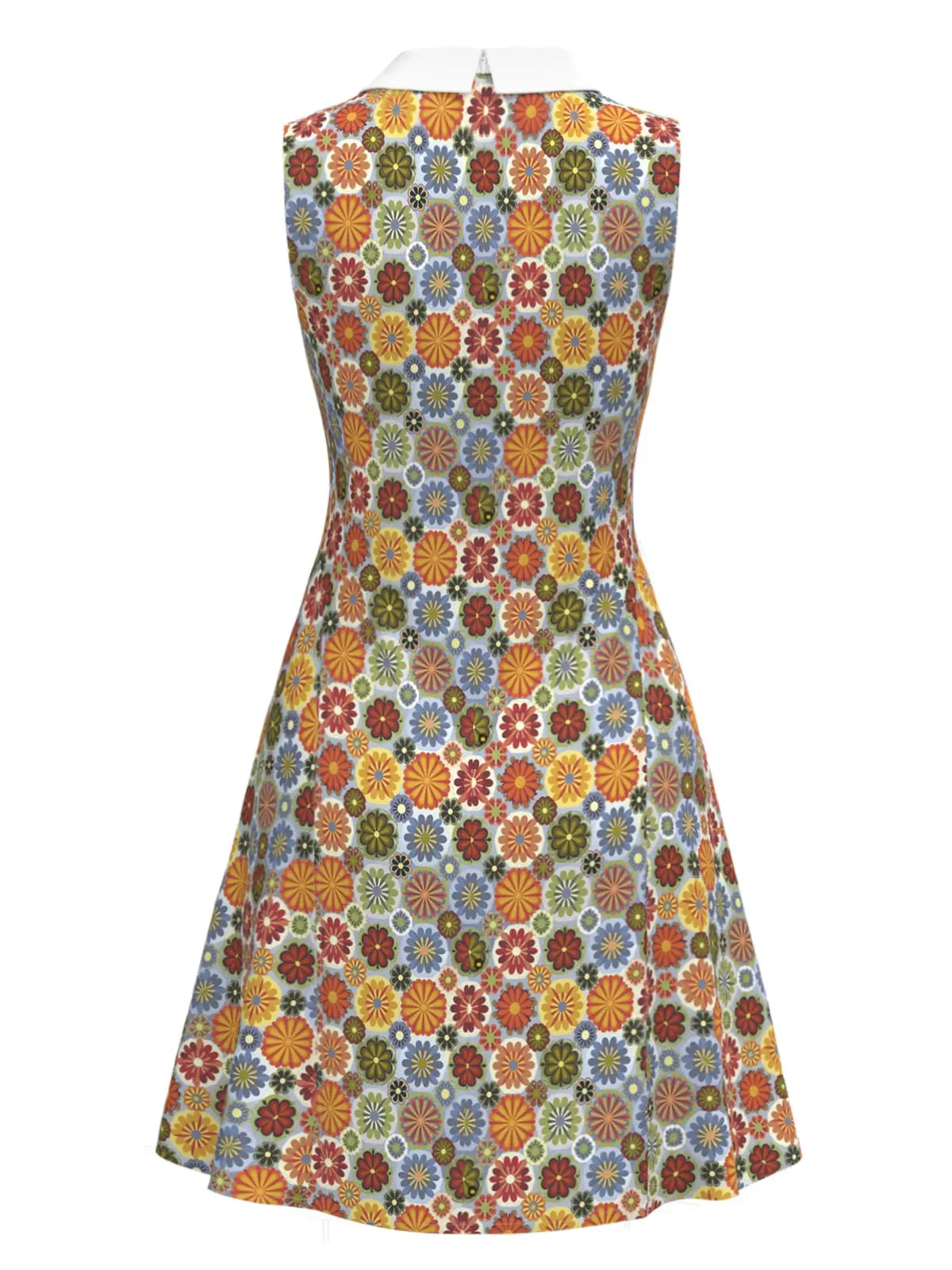 Orange 1960s Daisy Peter Pan Collar Dress sold by Retro Stage product image thumbnail 3