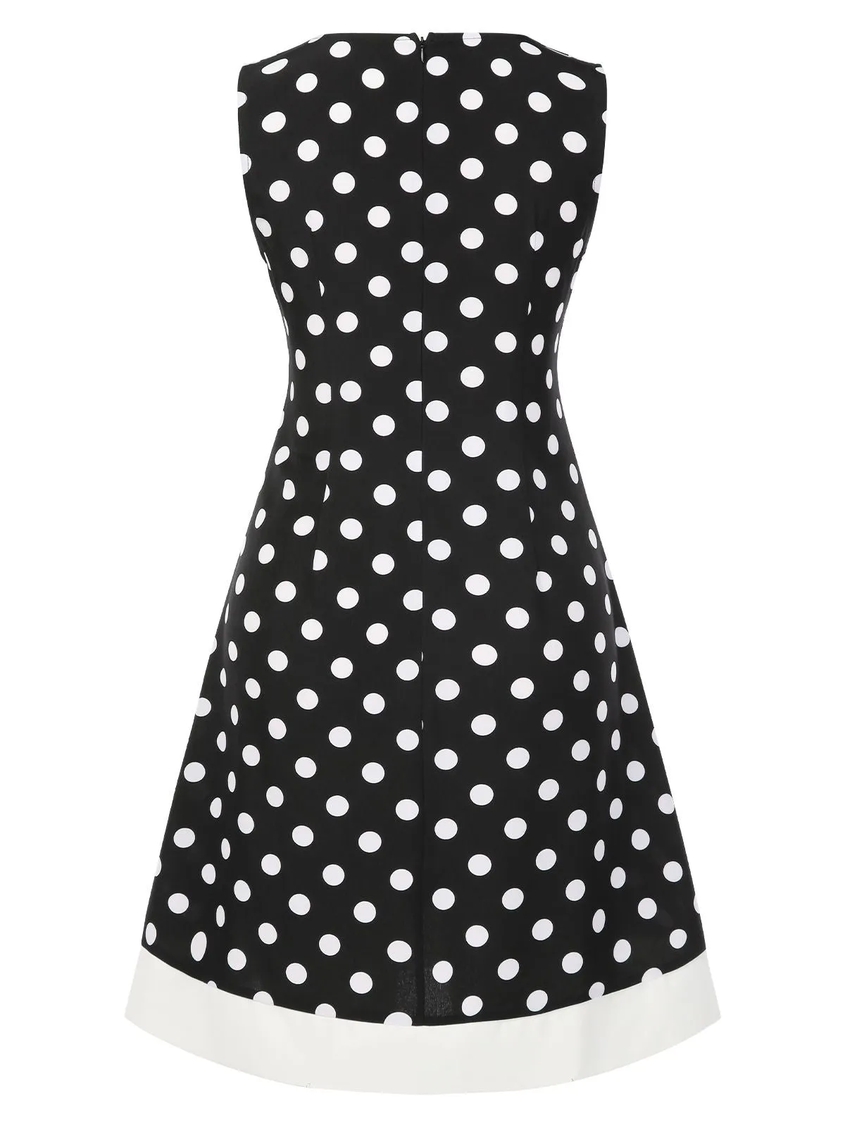 Black 1960s Polka Dot V-Neck Dress sold by Retro Stage product image thumbnail 4