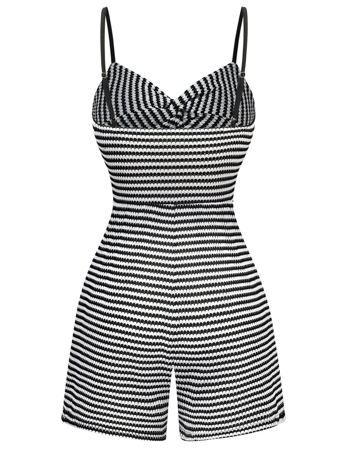 Black & White 1930s Striped Twist Romper sold by Retro Stage product image thumbnail 2