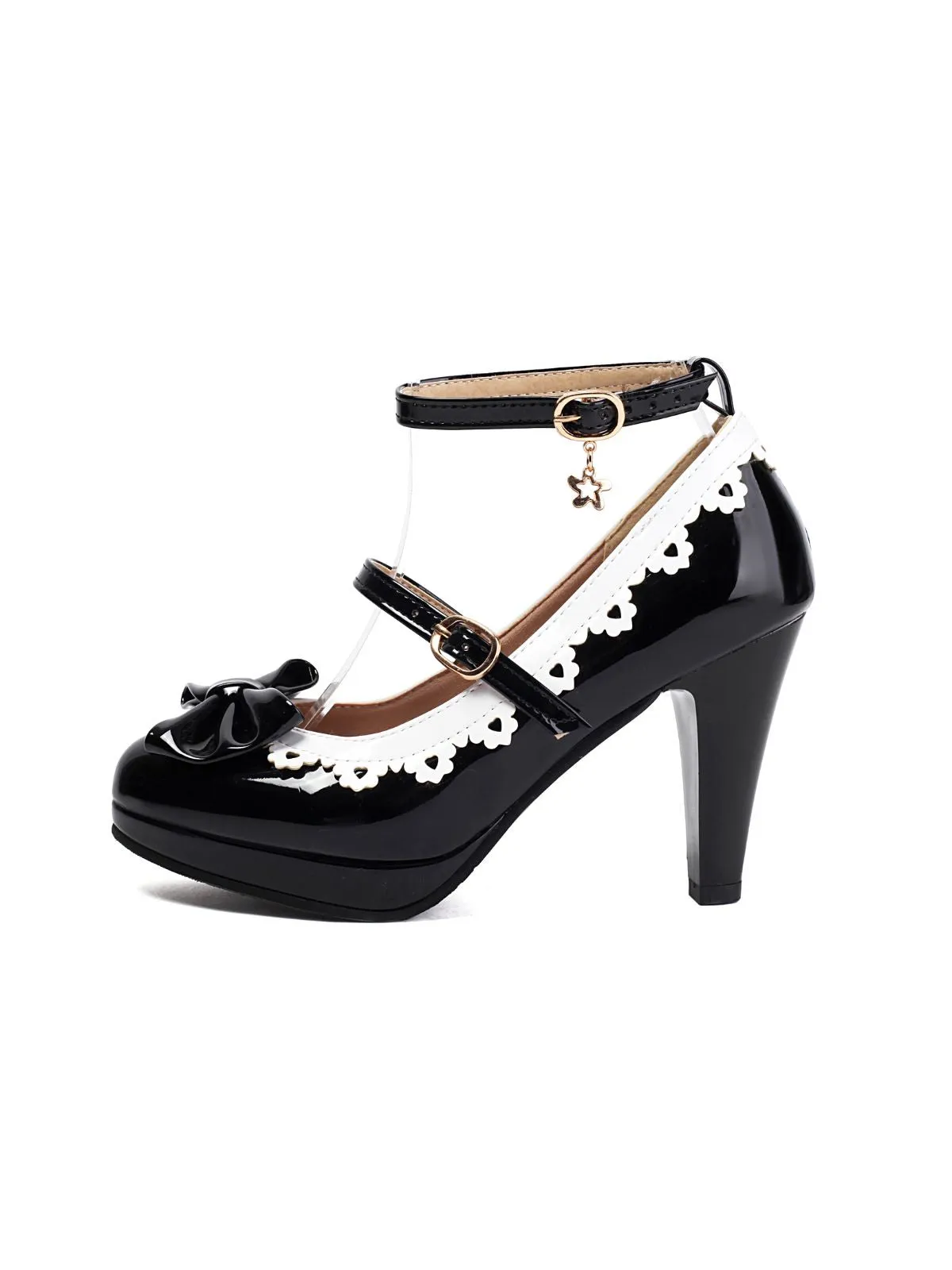 Vintage Bow Colorblock Buckle Mary Jane Shoes sold by Retro Stage