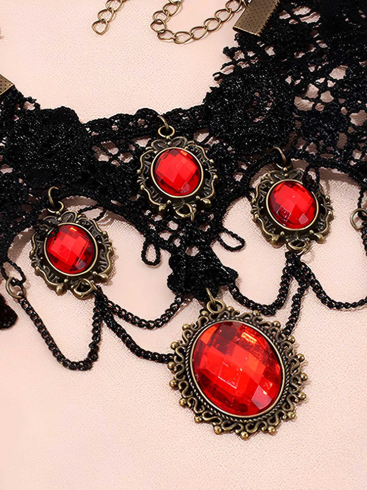 Vintage Lace Crystal Gothic Jewelry Set sold by Retro Stage product image thumbnail 2