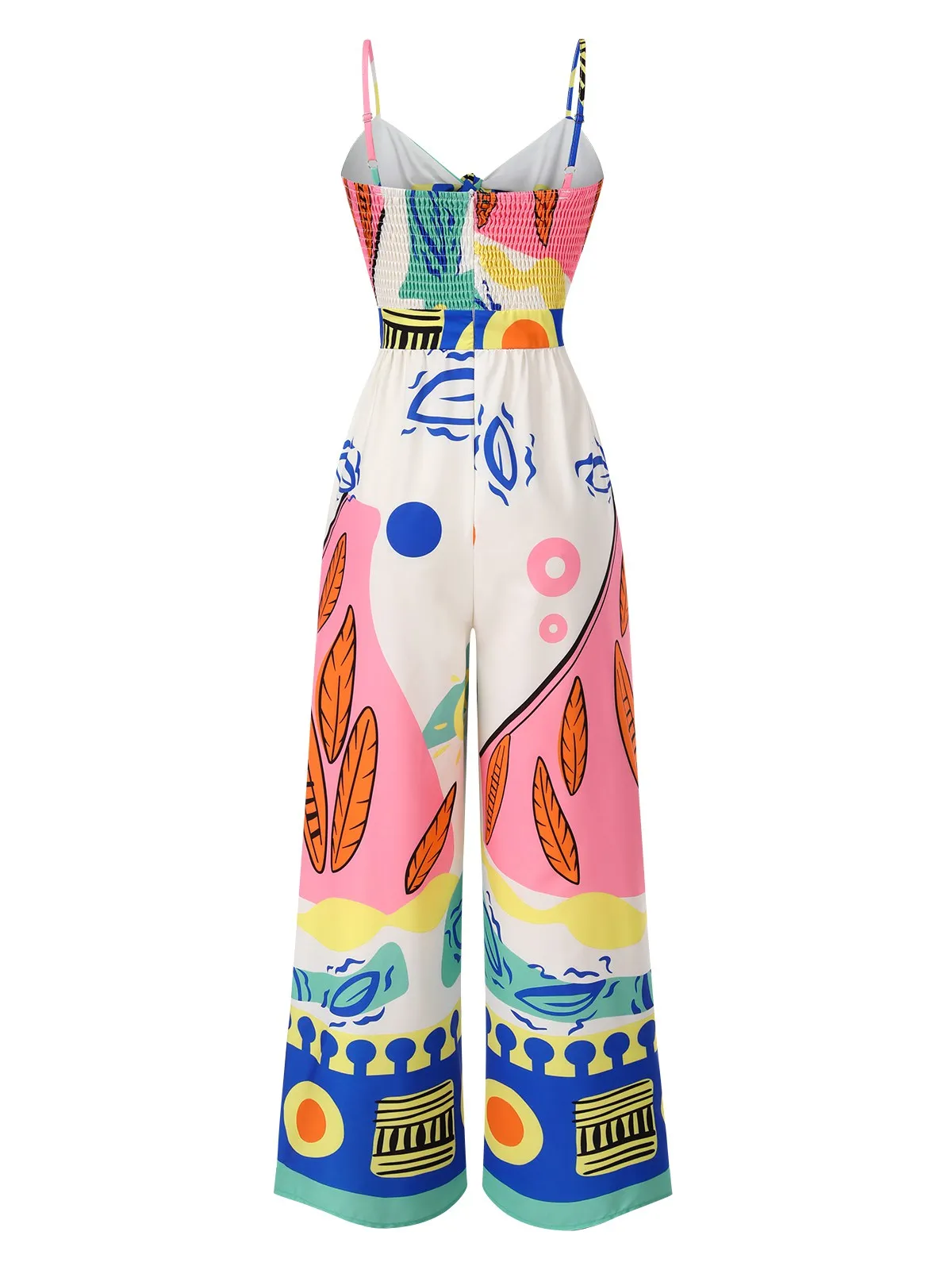 Multicolor 1930s Painting Chest Tie Jumpsuit sold by Retro Stage product image thumbnail 2