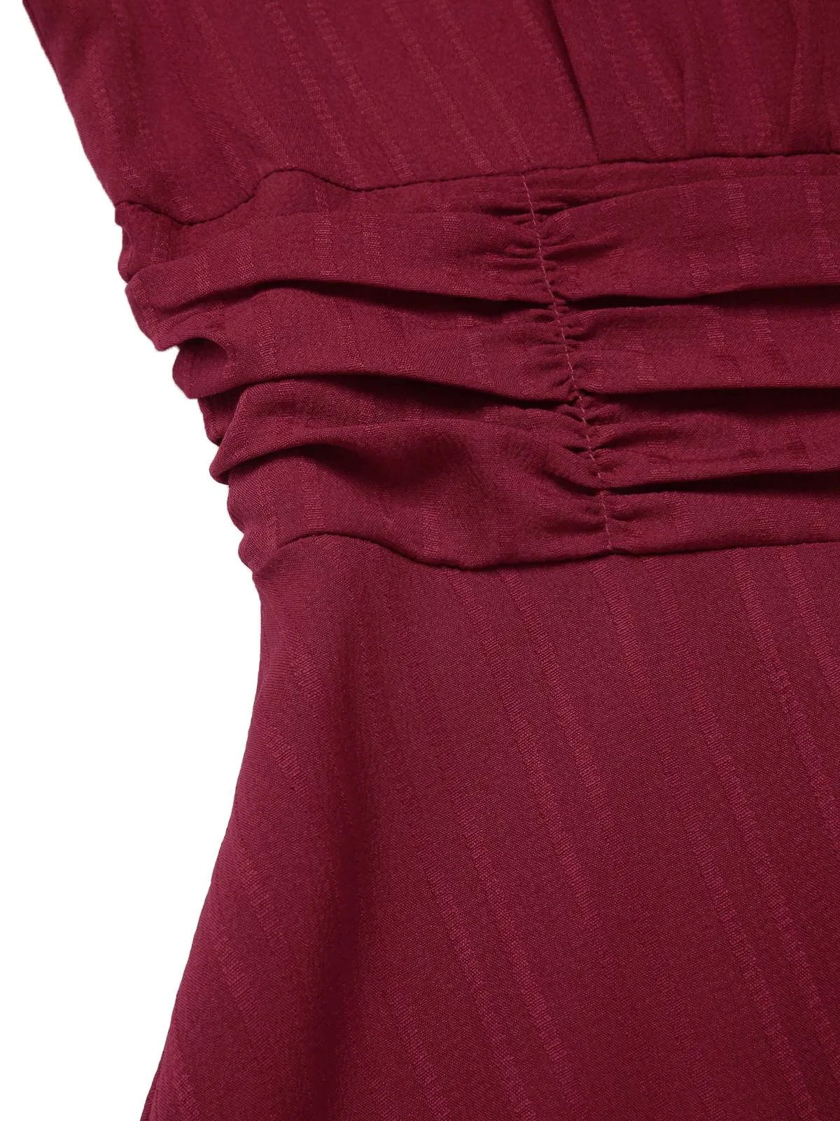 1950s Solid Empire Waist V-Neck Puff Sleeves Dress sold by Retro Stage product image thumbnail 3