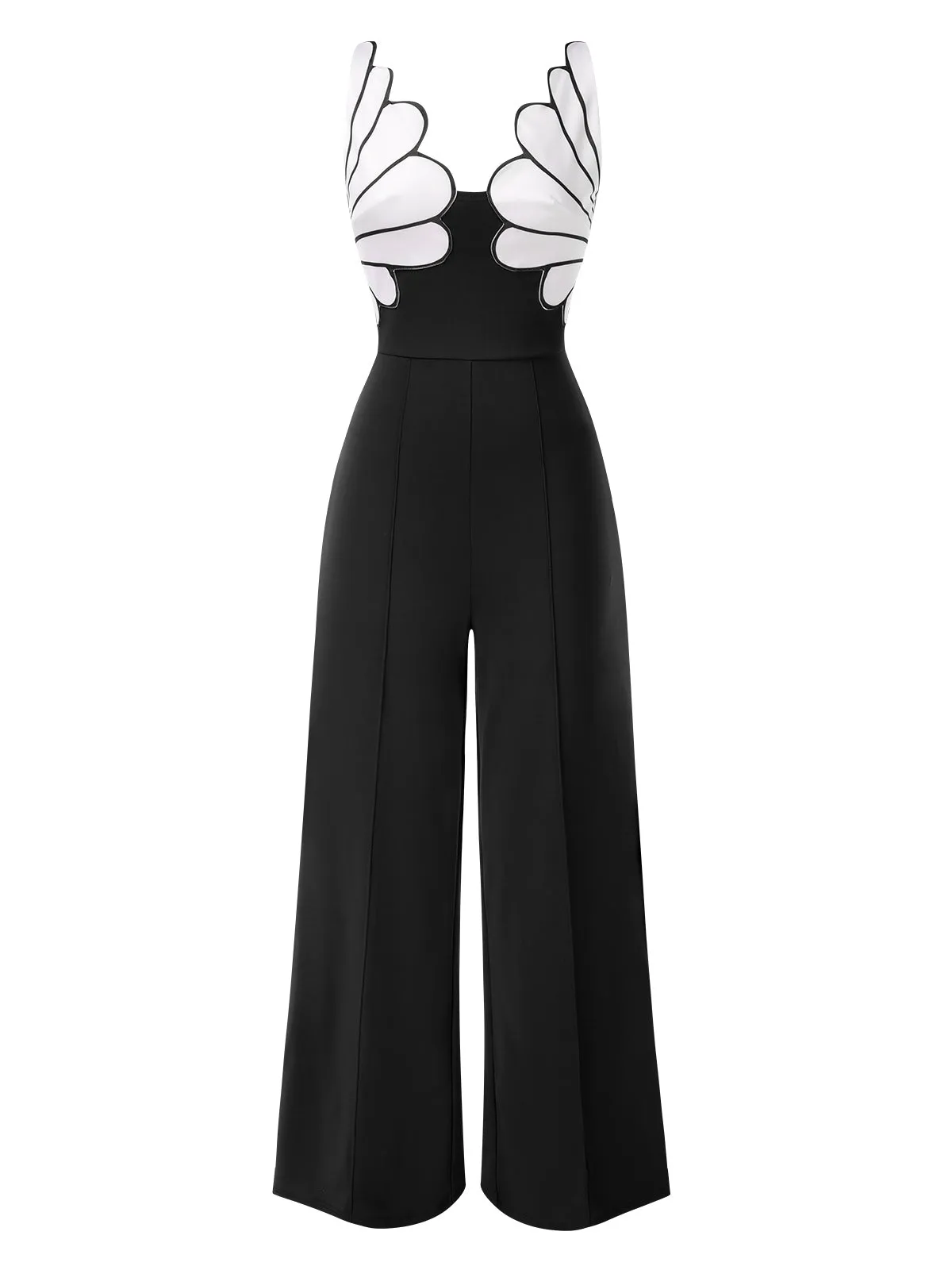 1930s Floral Patchwork V-Neck Straps Jumpsuit sold by Retro Stage