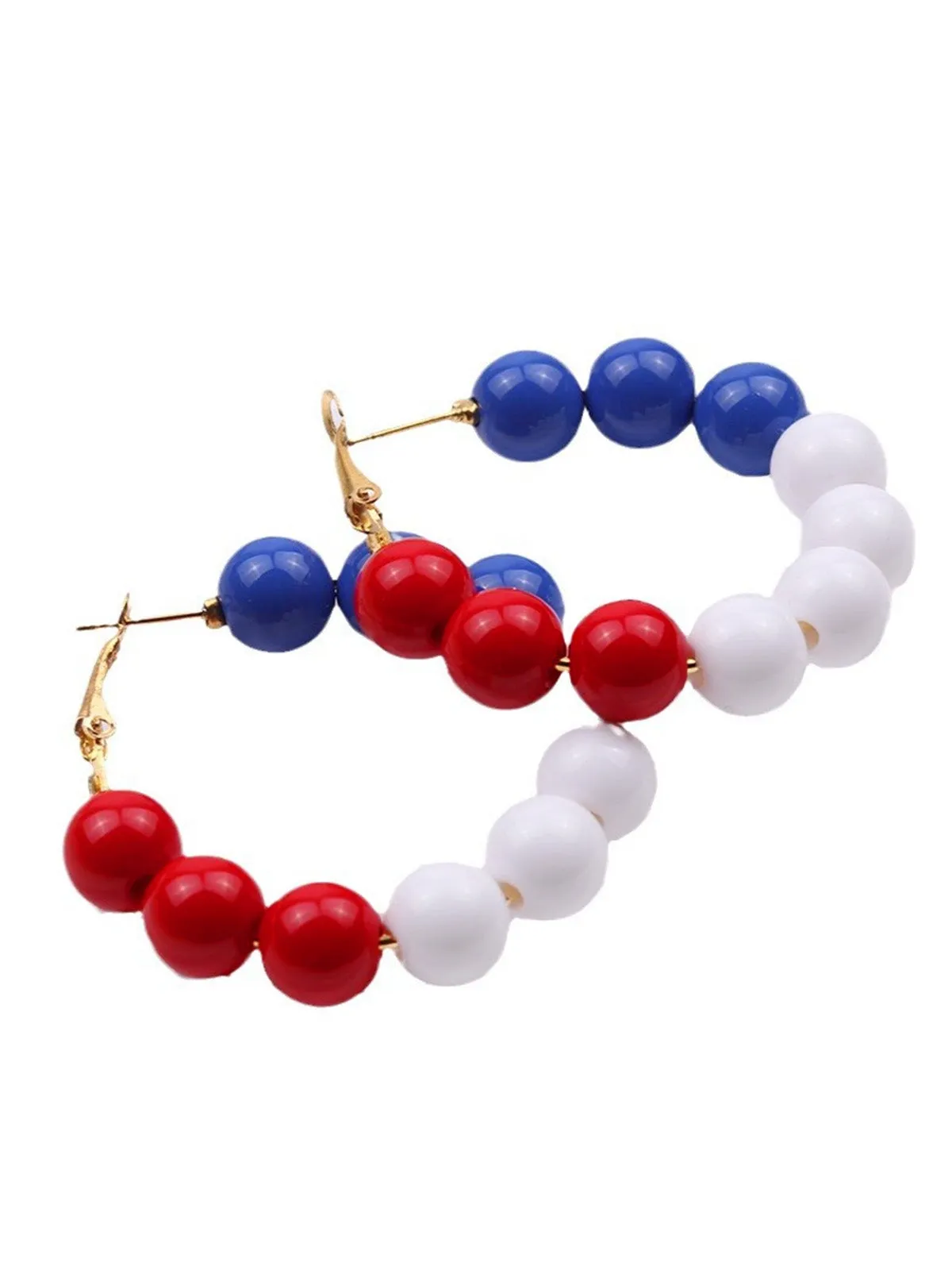 Red White Blue Beaded Vintage Earrings sold by Retro Stage product image thumbnail 3