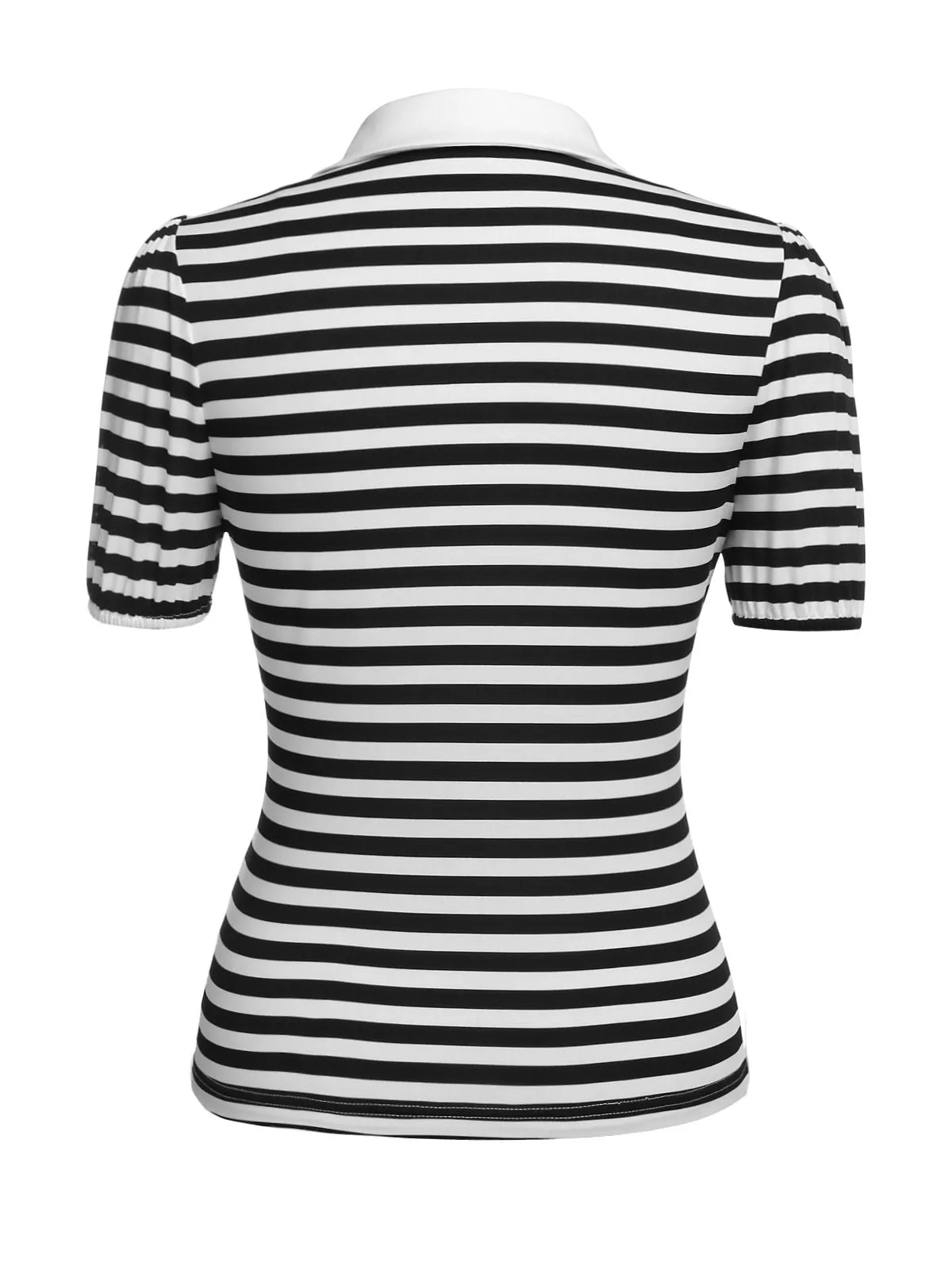 1950s Stripe Lapel Bow Knit Top sold by Retro Stage product image thumbnail 4