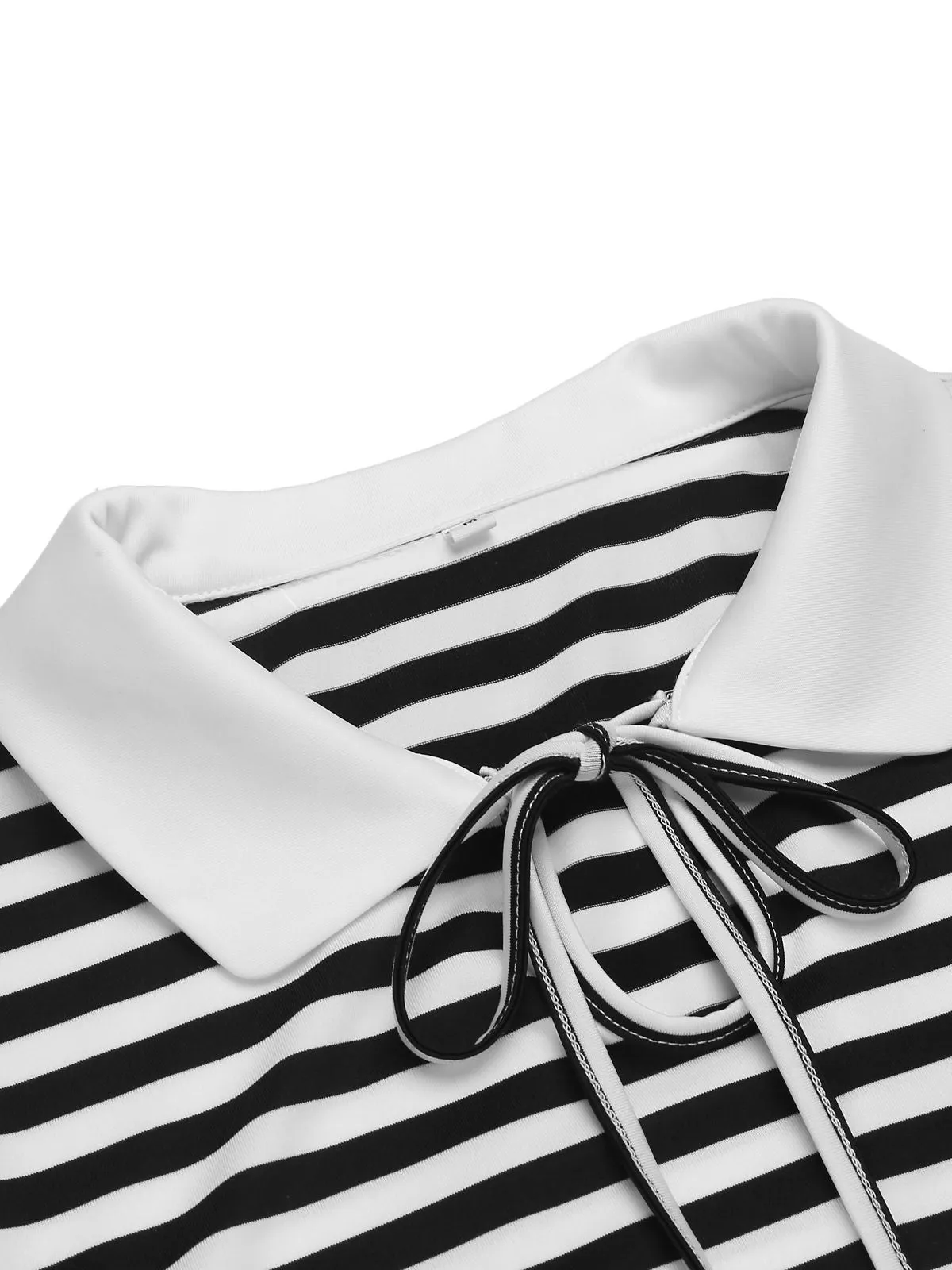 1950s Stripe Lapel Bow Knit Top sold by Retro Stage product image thumbnail 5