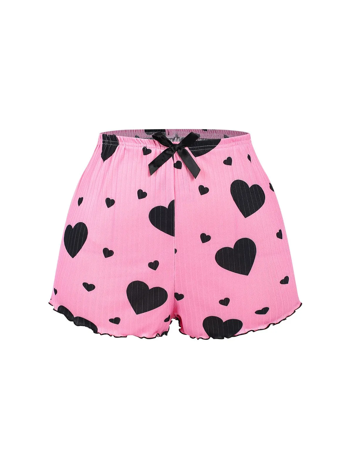 Pink 1950s Spaghetti Strap Bow Heart Pajama sold by Retro Stage product image thumbnail 4