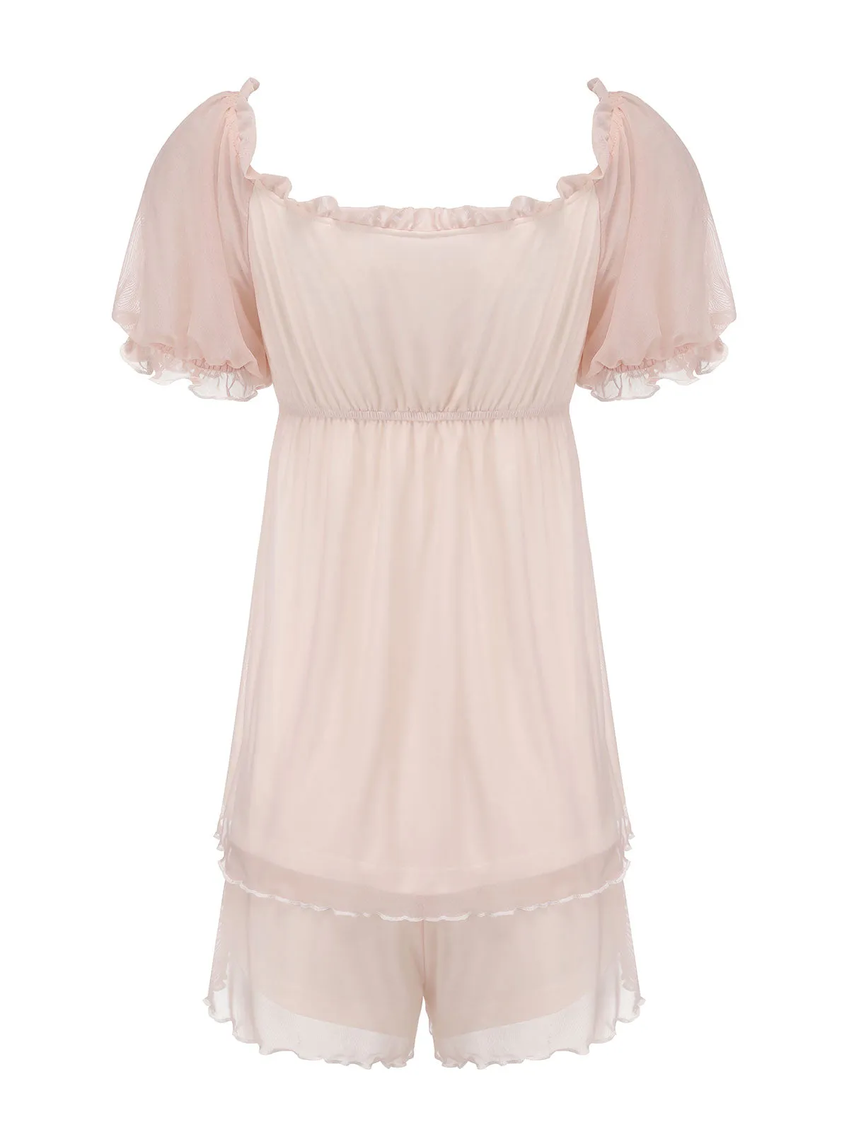 Pink 1950s Sweetheart Collar Short Pajamas sold by Retro Stage product image thumbnail 2