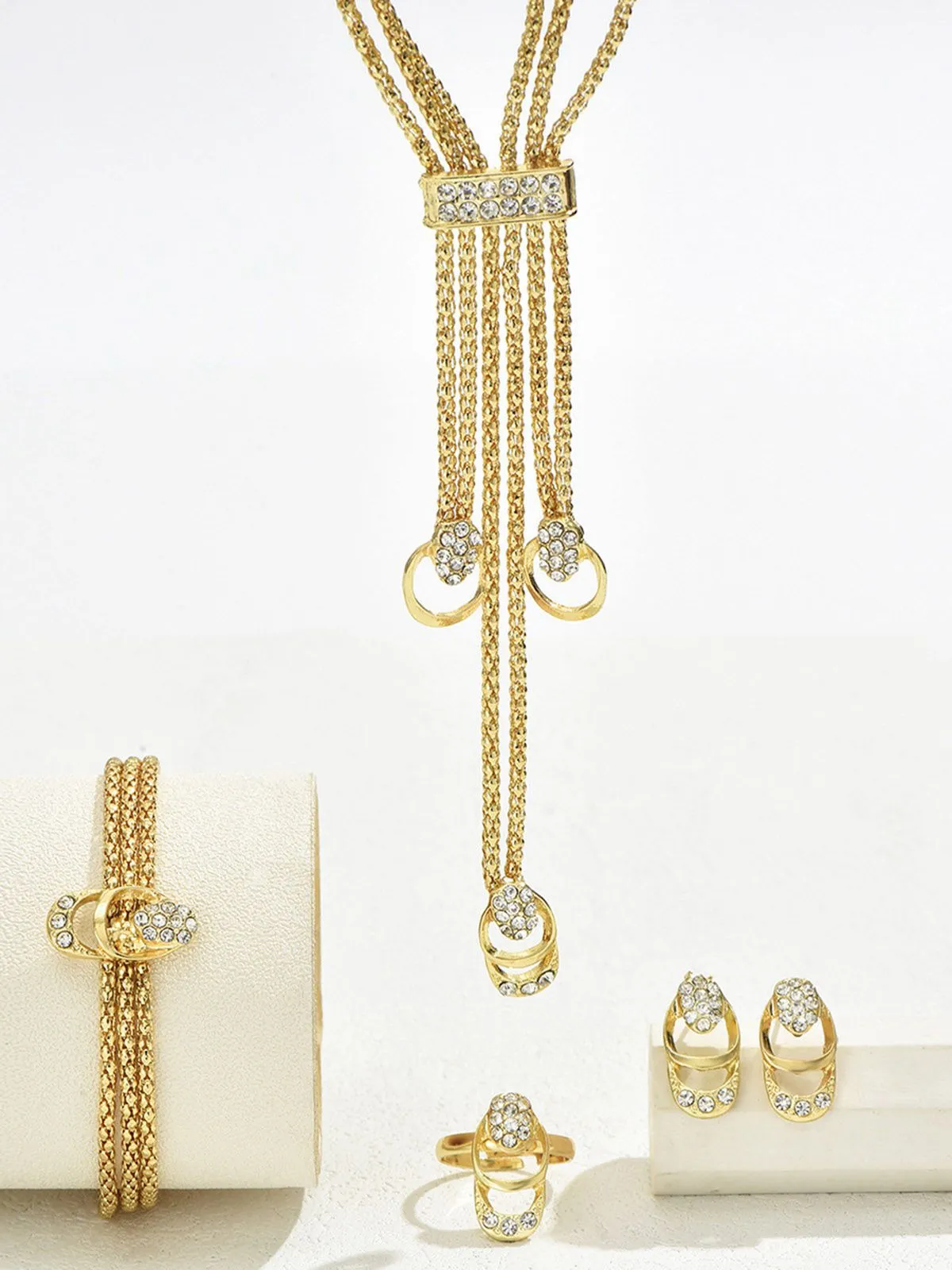 Retro Rhinestoned Gold Accessories Set sold by Retro Stage product image thumbnail 2