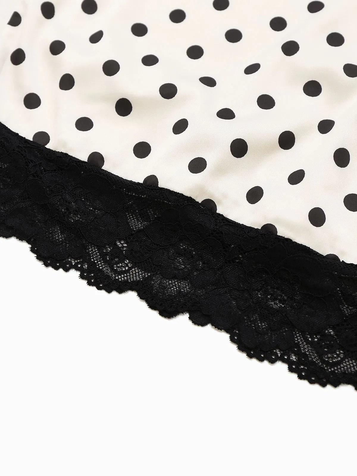 White 1960s Polka Dots Lace Patchwork Bodycon Dress sold by Retro Stage product image thumbnail 3