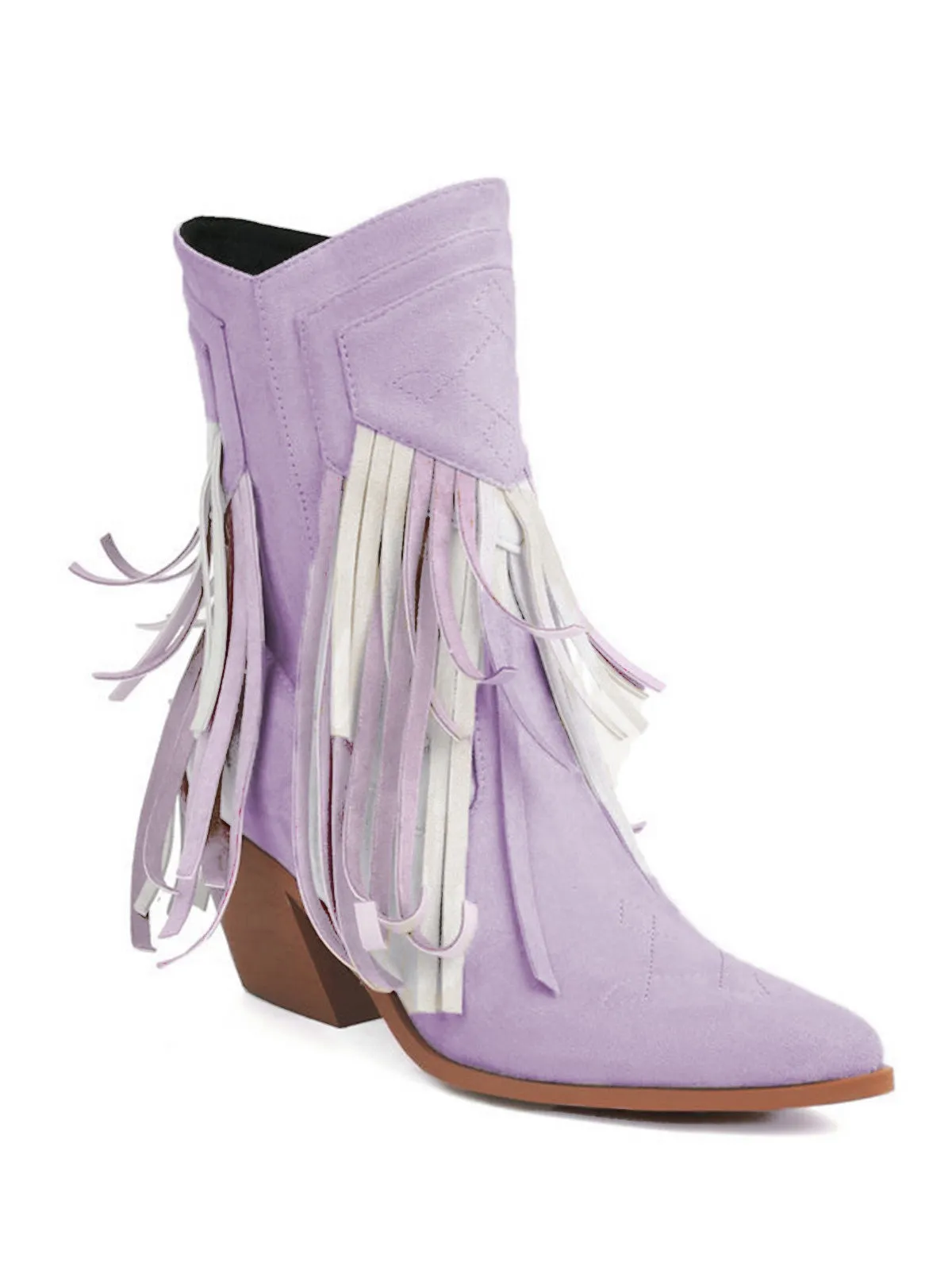 Vintage Tassel Mid Heel Flannelette Boots sold by Retro Stage product image thumbnail 3