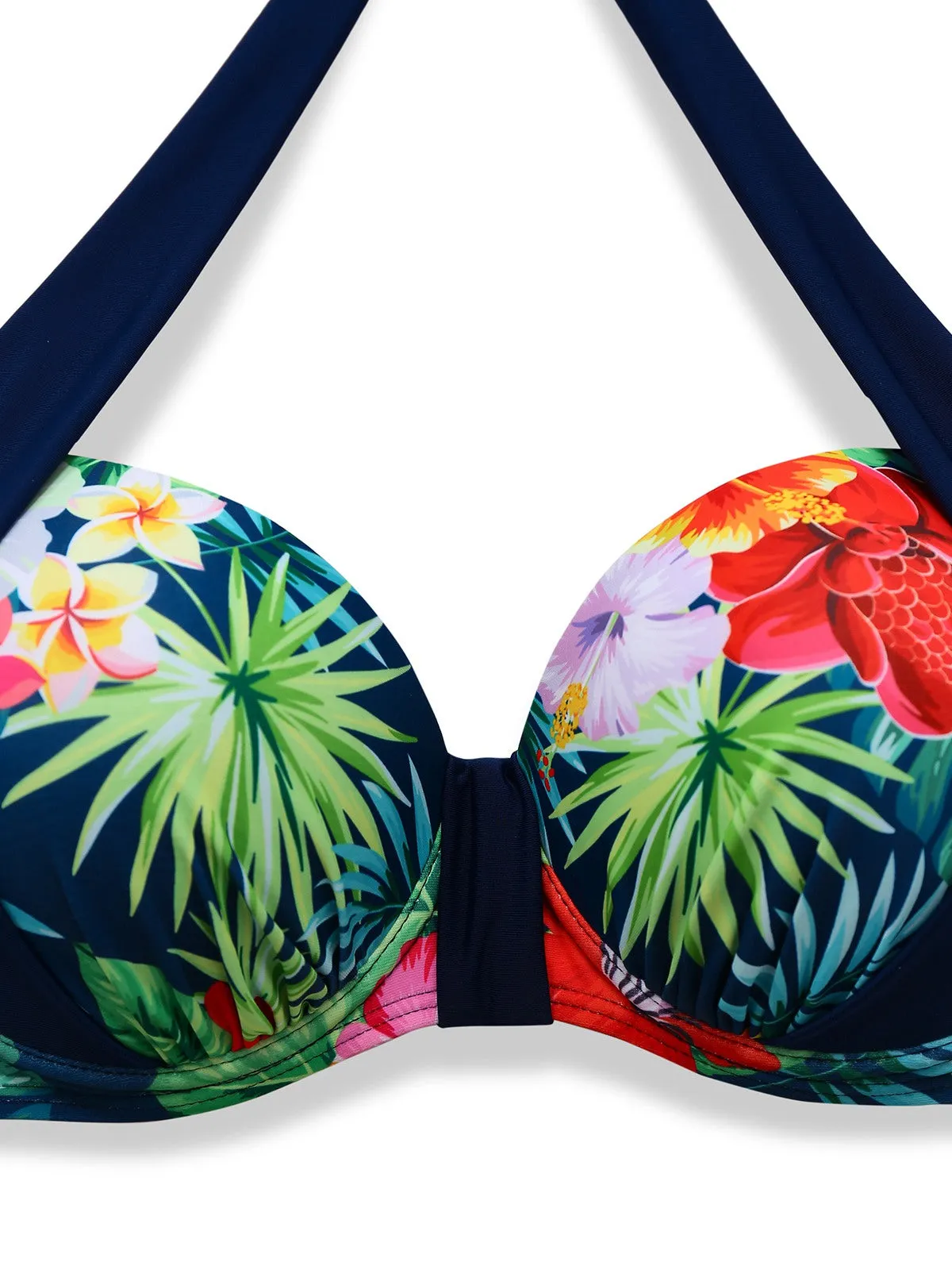 Multicolor 1950s Tropical Plants Patchwork Bikini Set sold by Retro Stage product image thumbnail 3