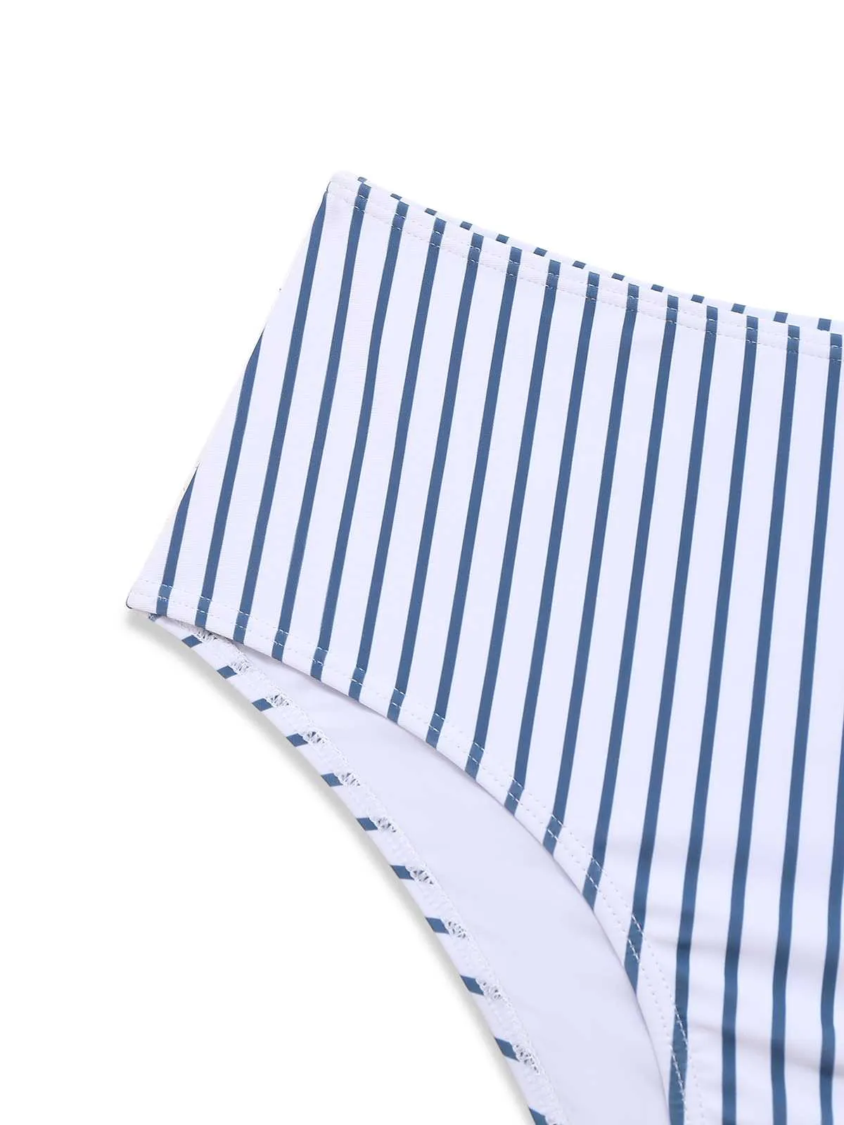 1950s Stripes Criss-Cross High-Waist Bikini Set sold by Retro Stage product image thumbnail 5