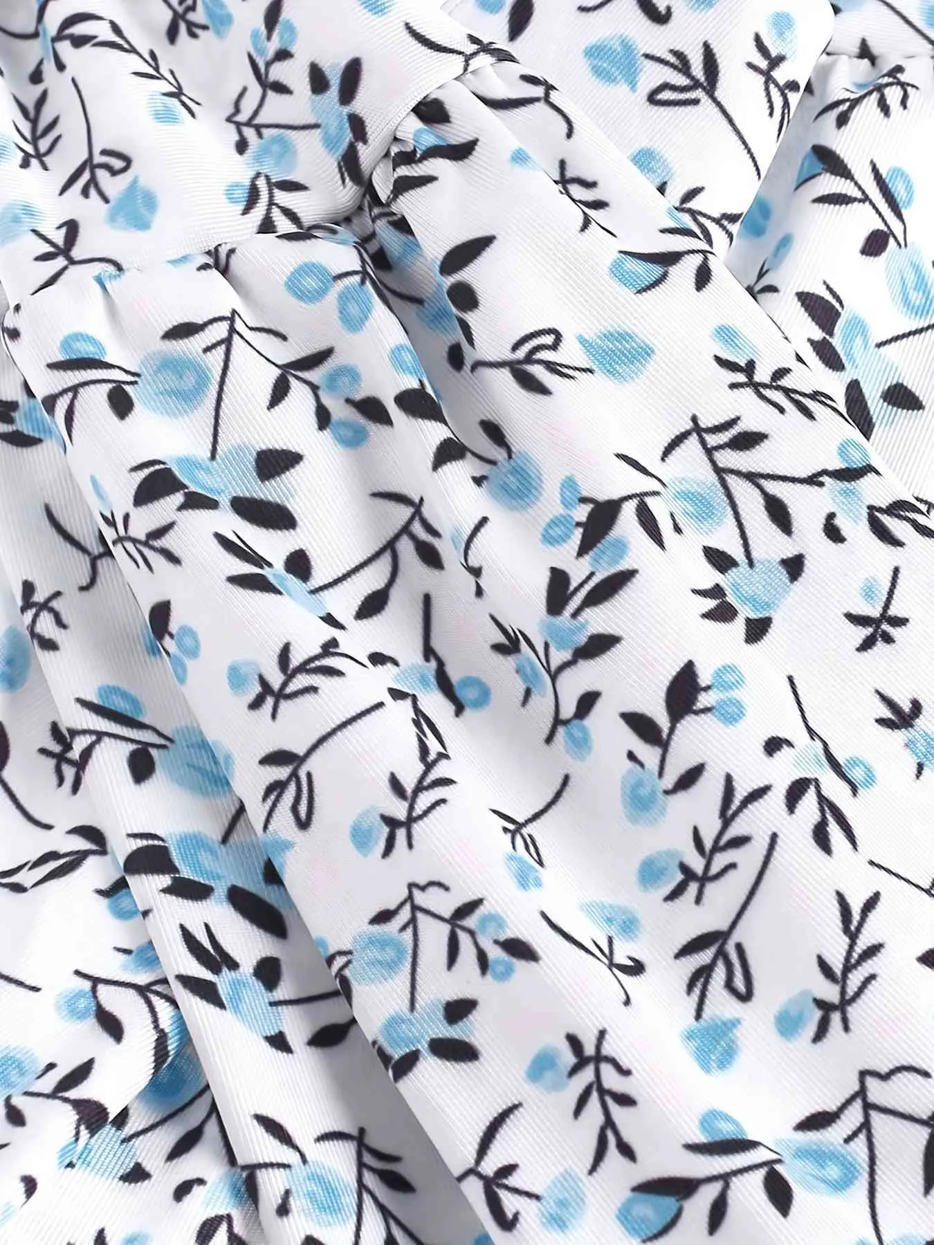 Blue 1950s Ditsy Floral Lace-Up Crop Camisole sold by Retro Stage product image thumbnail 4