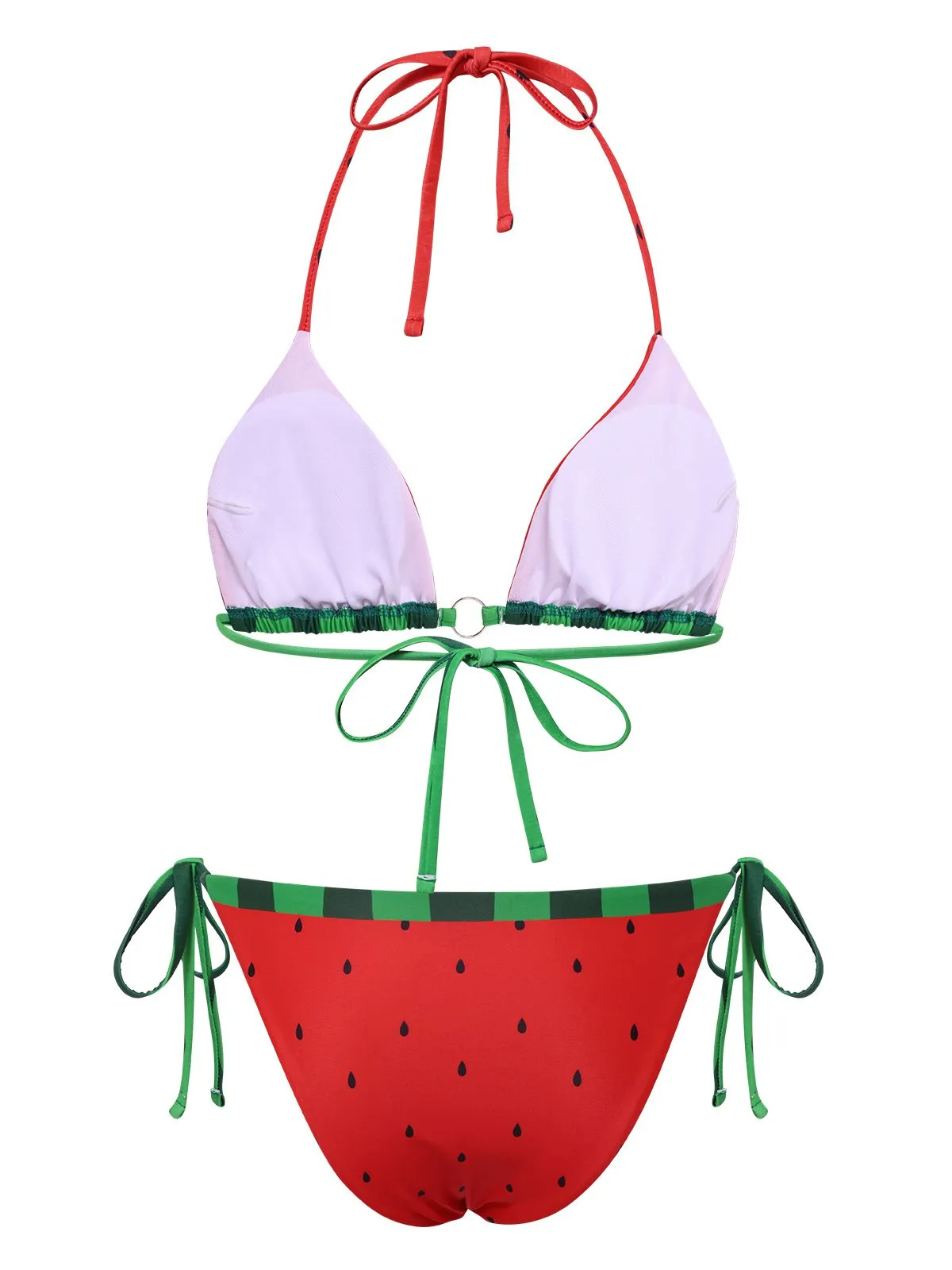 Red 1960s Watermelon Bow Tie Bikini Set sold by Retro Stage product image thumbnail 5