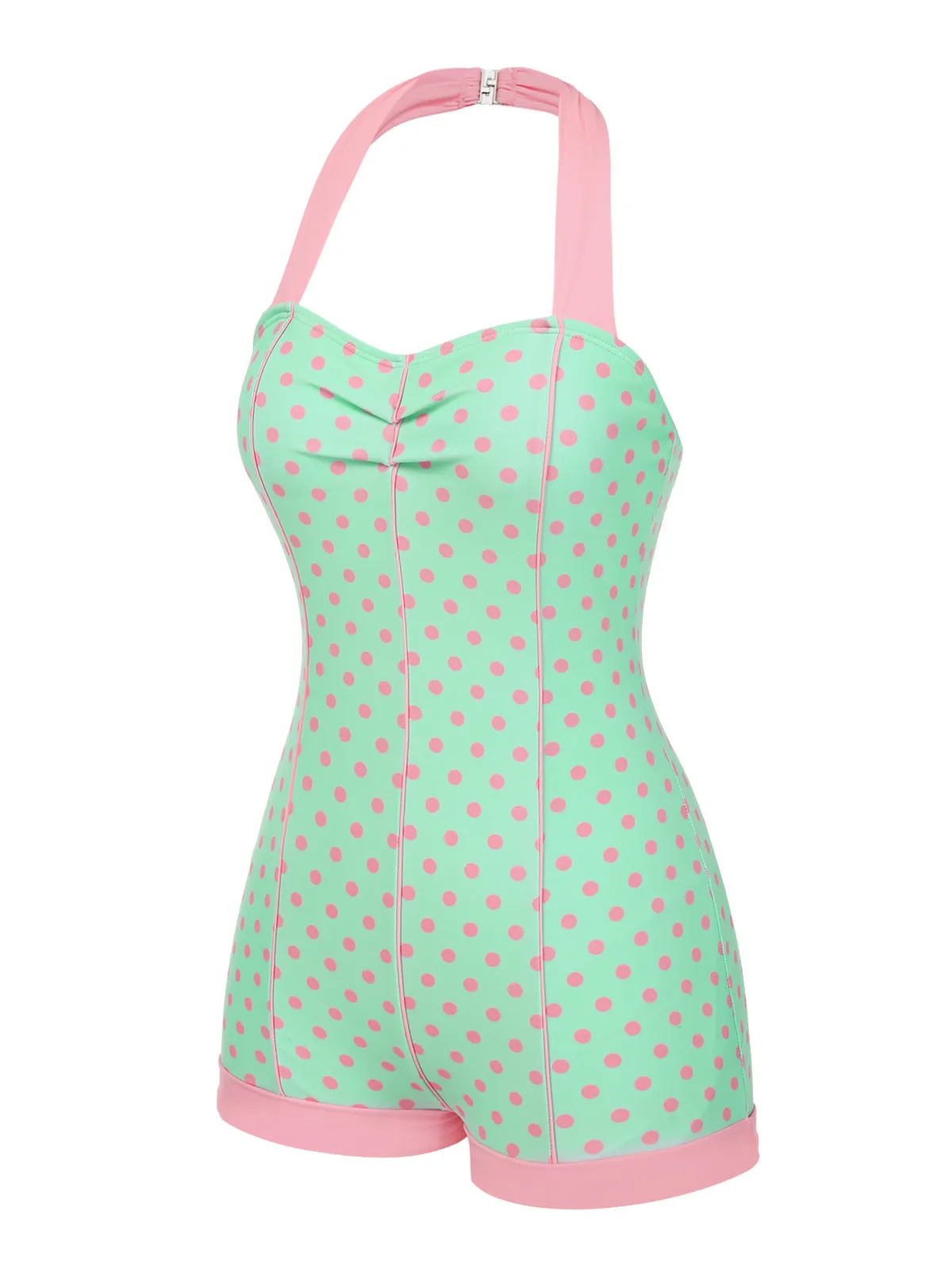 1960s Halter Contrast Polka Dots Heart Swimsuit sold by Retro Stage product image thumbnail 5