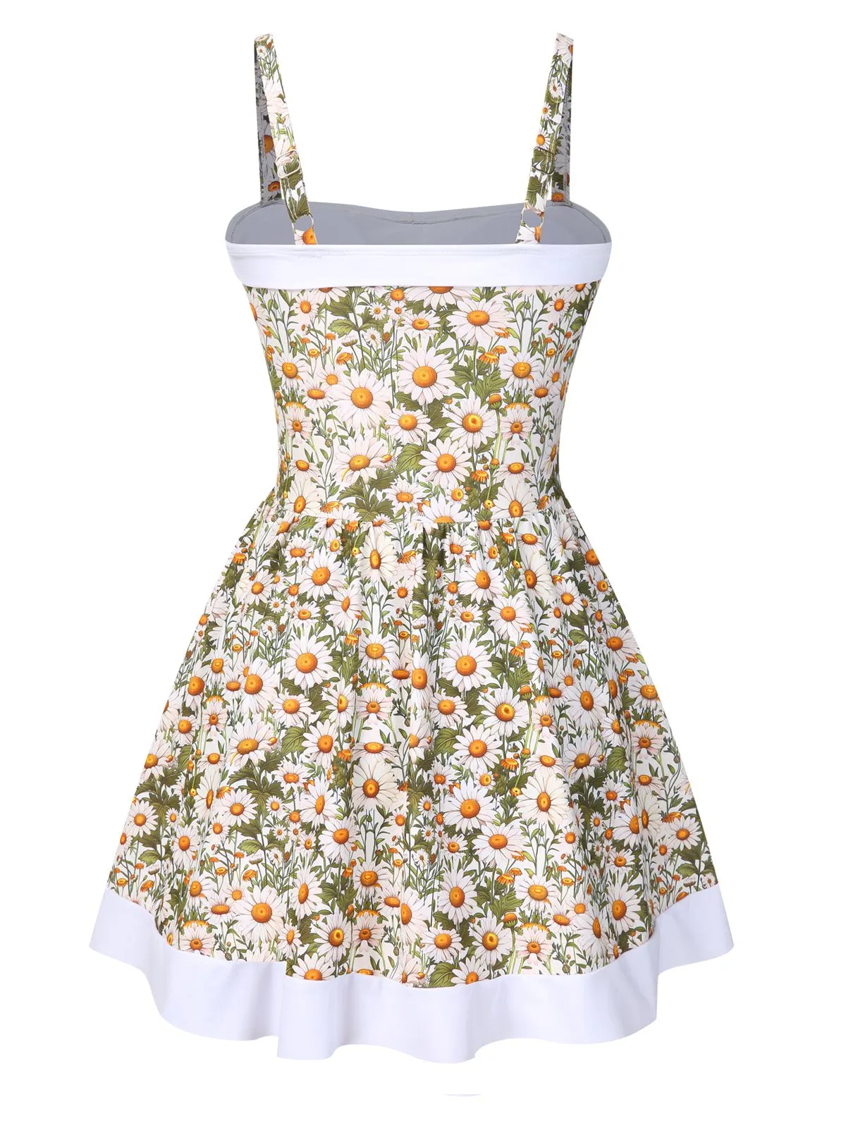 1950s Spaghetti Strap Daisy Binding Swimdress sold by Retro Stage product image thumbnail 4