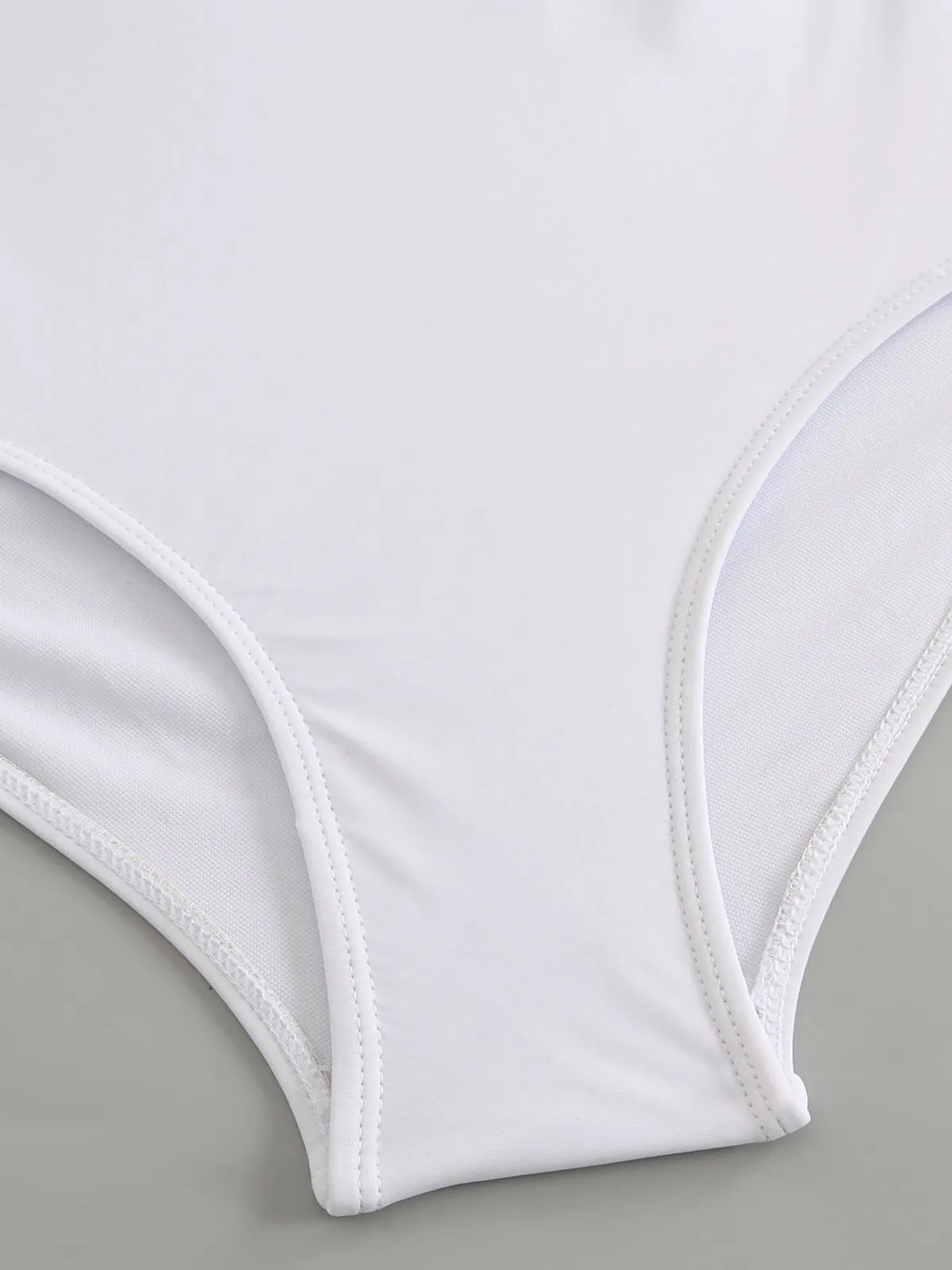 1940s Solid Mesh Pleated One-Shoulder Swimsuit sold by Retro Stage product image thumbnail 4