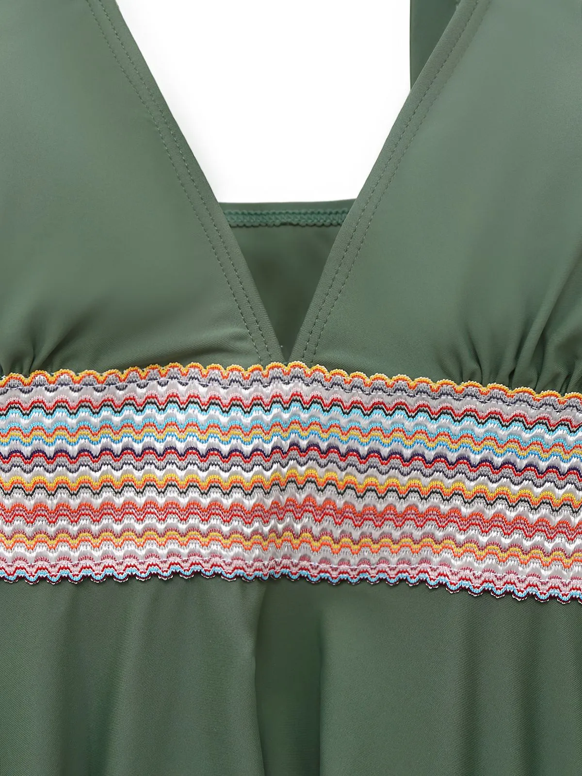 2PCS 1940s Solid Boho Ruffled Skirt Swimsuit sold by Retro Stage product image thumbnail 3