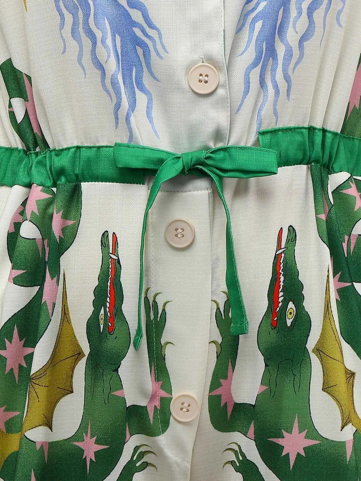 Multicolor 1930s Cartoon Animals Shirt Collar Jumpsuit sold by Retro Stage product image thumbnail 4