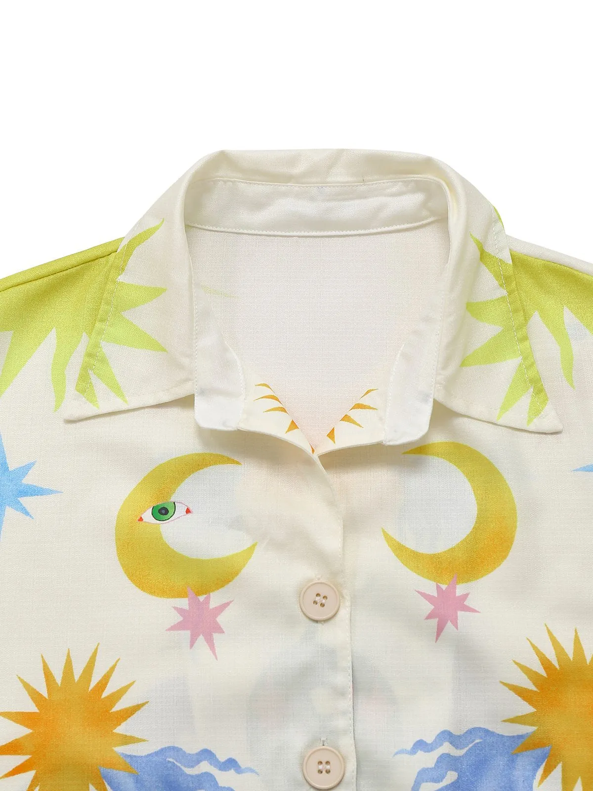Multicolor 1930s Cartoon Animals Shirt Collar Jumpsuit sold by Retro Stage product image thumbnail 3