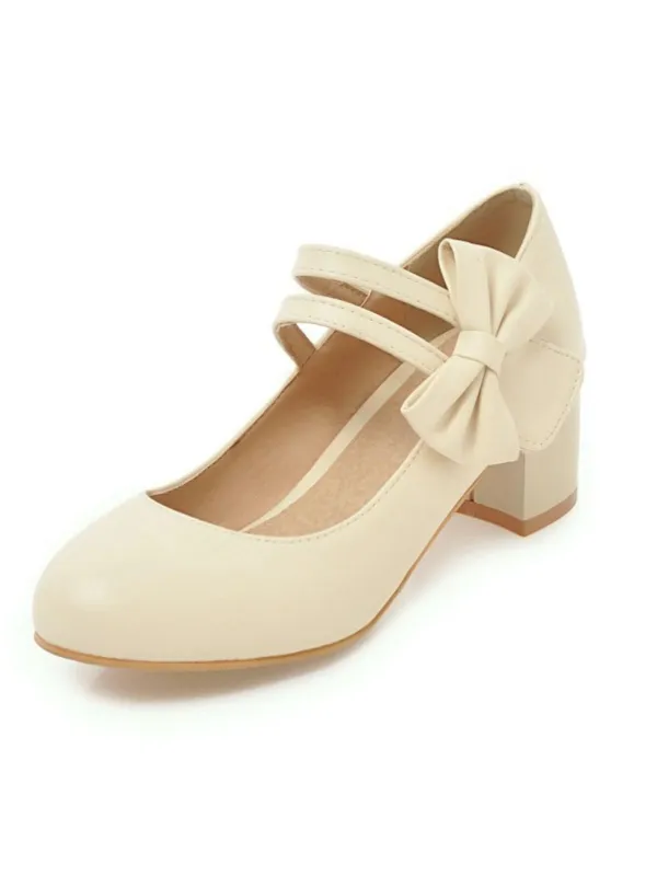 Vintage Bow Round Toe Cone Heel Shoes sold by Retro Stage