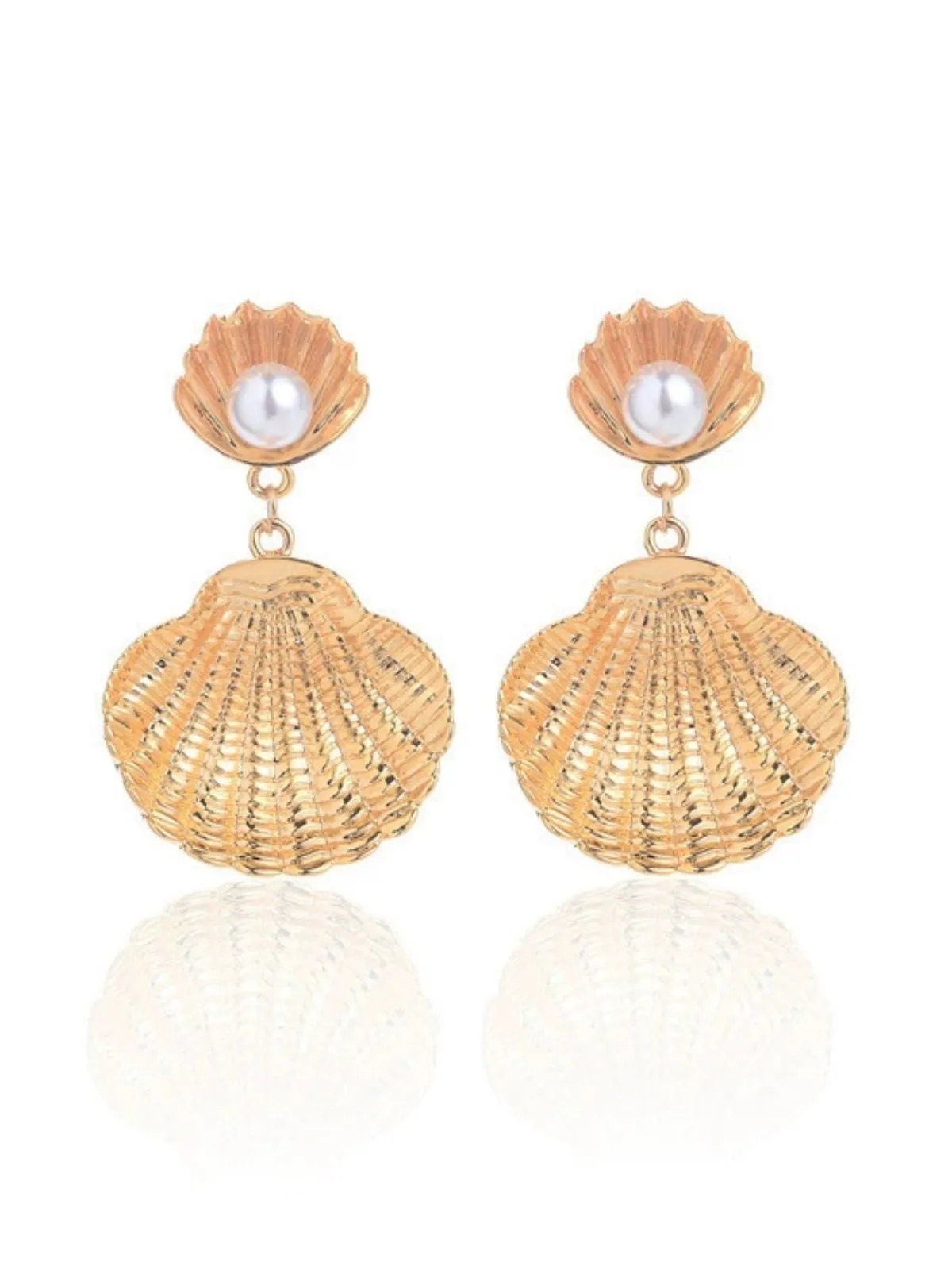 White Pearl Shell Earrings sold by Retro Stage