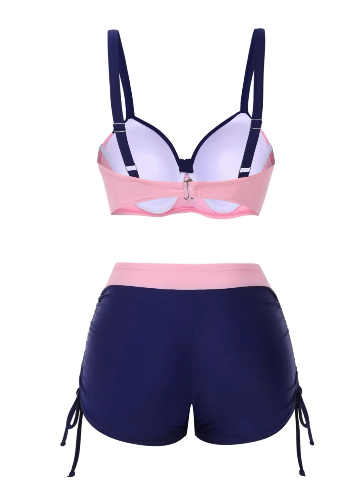 1940s Strap Colorblock Diamond Lace-Up Bikini Set sold by Retro Stage product image thumbnail 2