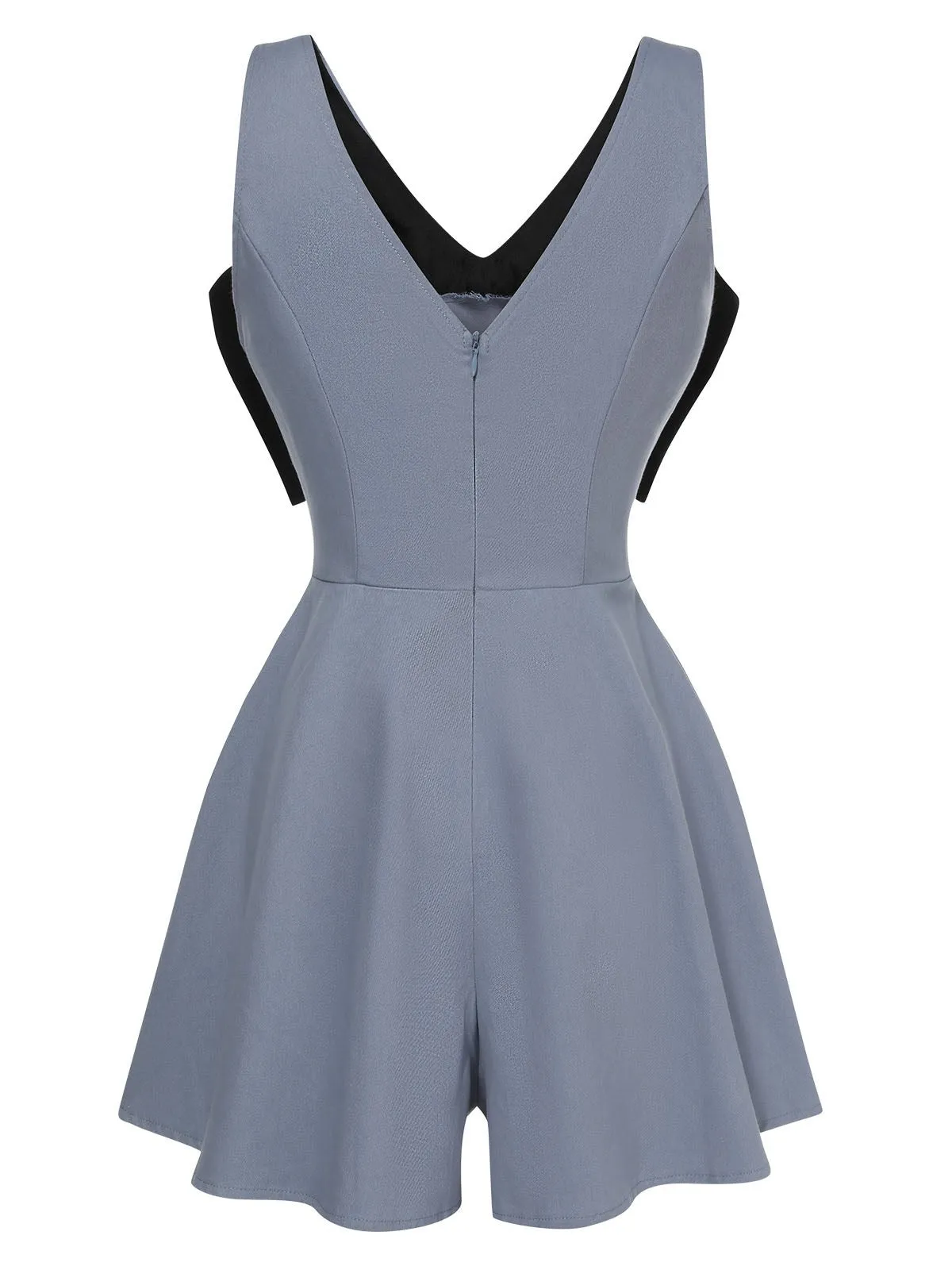 Blue 1950s Big Bowknot Patchwork Romper sold by Retro Stage product image thumbnail 3