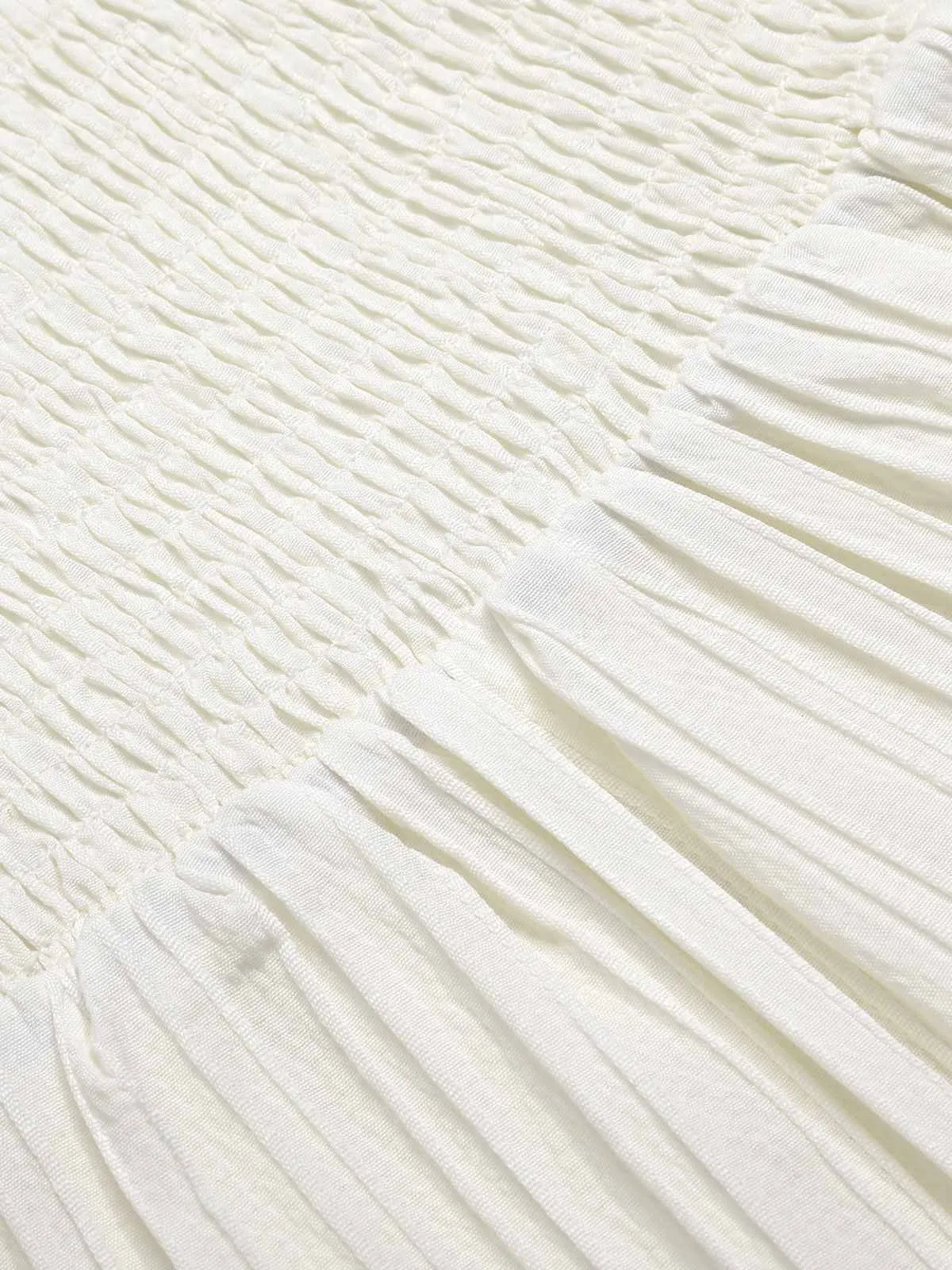 White 1960s Solid Puff Square Neck Romper sold by Retro Stage product image thumbnail 4