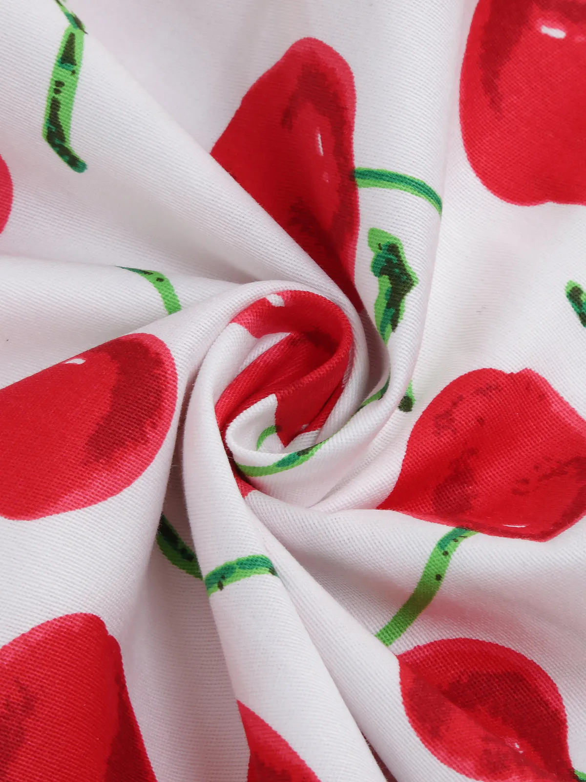 1950s Cherry Sweetheart Short Sleeve Lace Up Dress sold by Retro Stage product image thumbnail 5