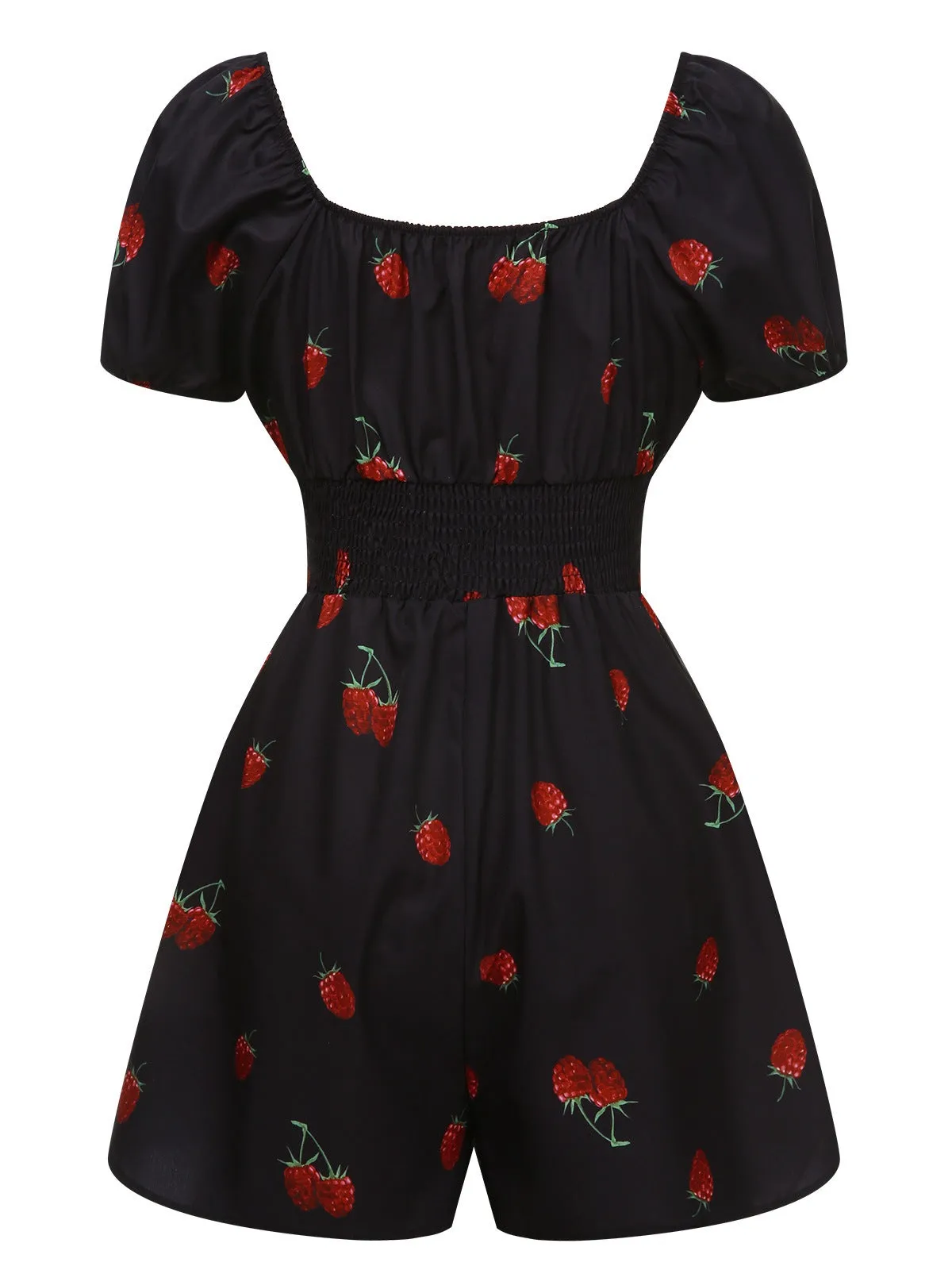 Black 1950s Raspberry Puff Sleeves Romper sold by Retro Stage product image thumbnail 4