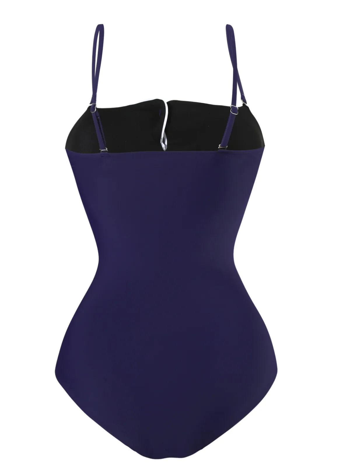 Dark Blue 1940s Button Spaghetti Strap One-piece Swimsuit sold by Retro Stage product image thumbnail 2