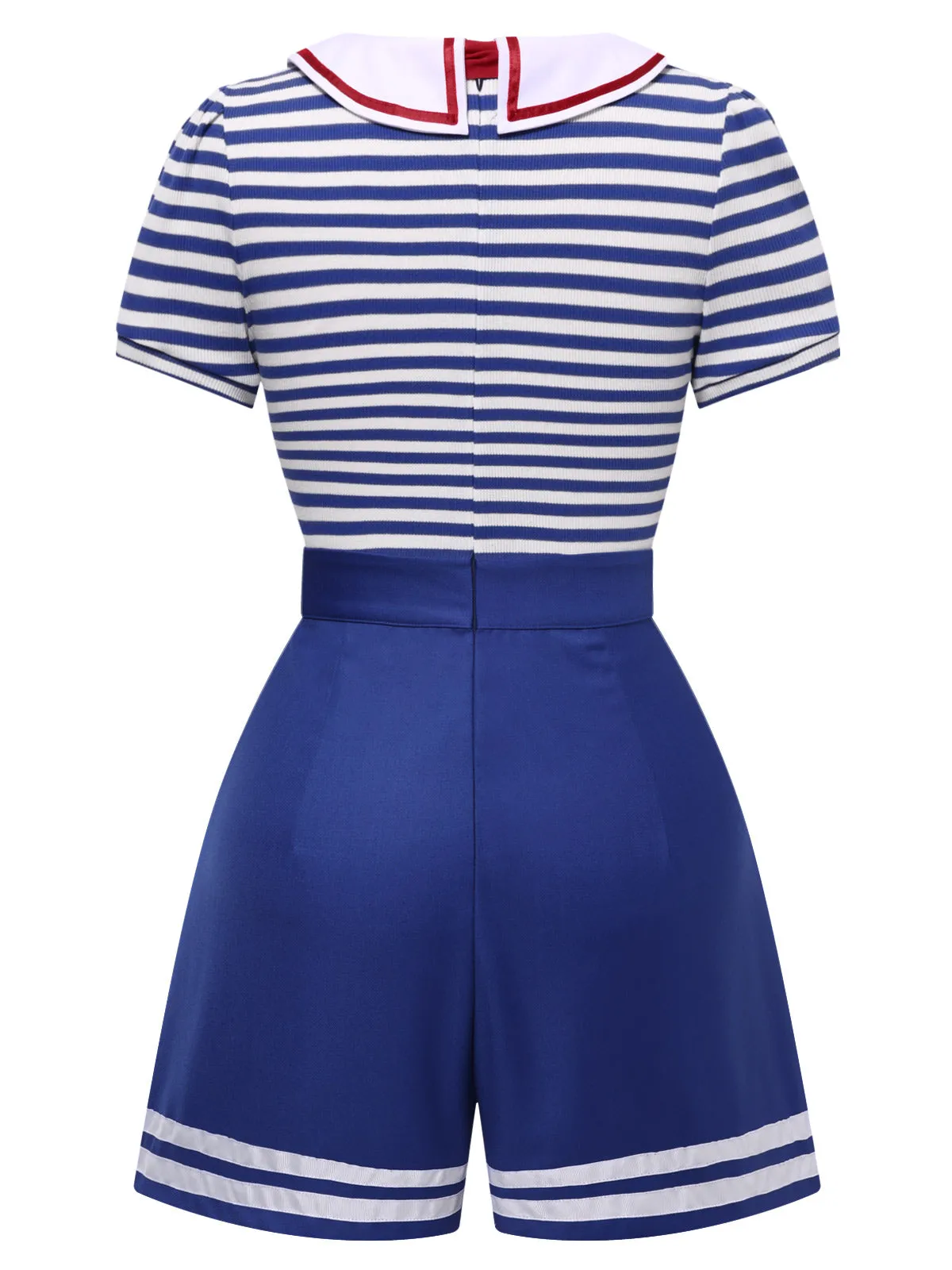 Blue 1950s Cotton Cravat Nautical Stripe Romper sold by Retro Stage product image thumbnail 5